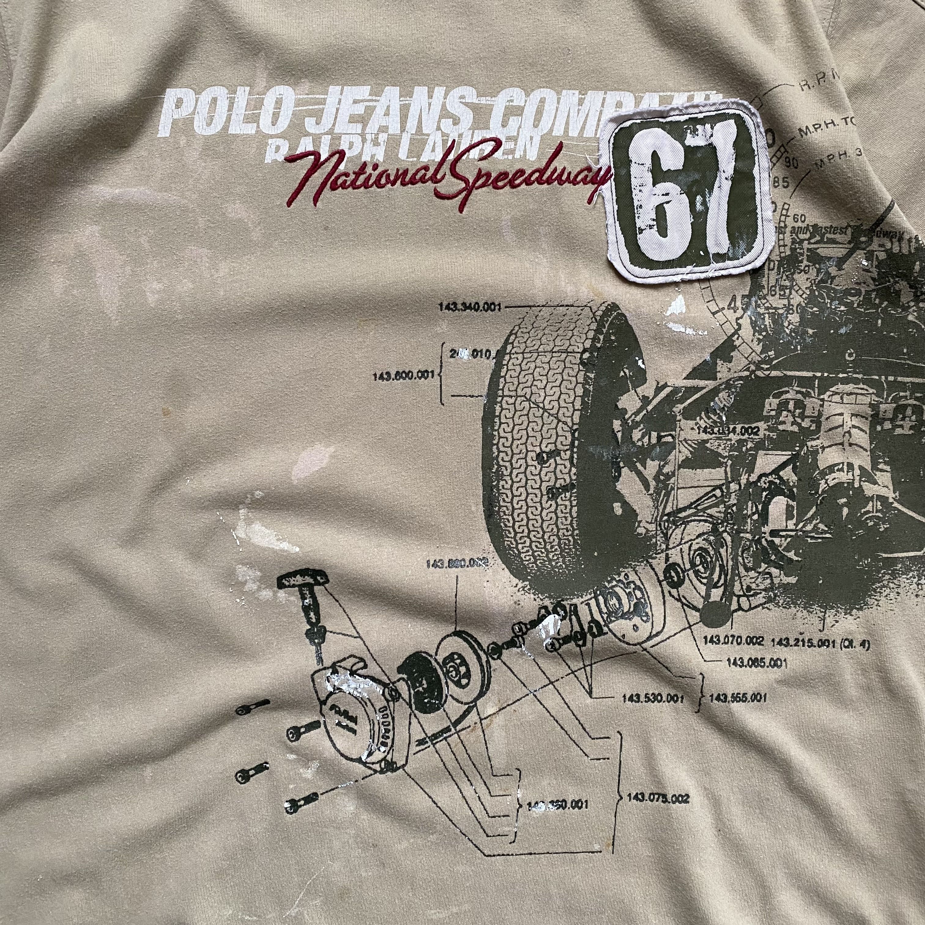 Polo Ralph Lauren Trashed 90s Polo Jeans Company racing team tee ferrari Size US XL / EU 56 / 4 - 4 Thumbnail