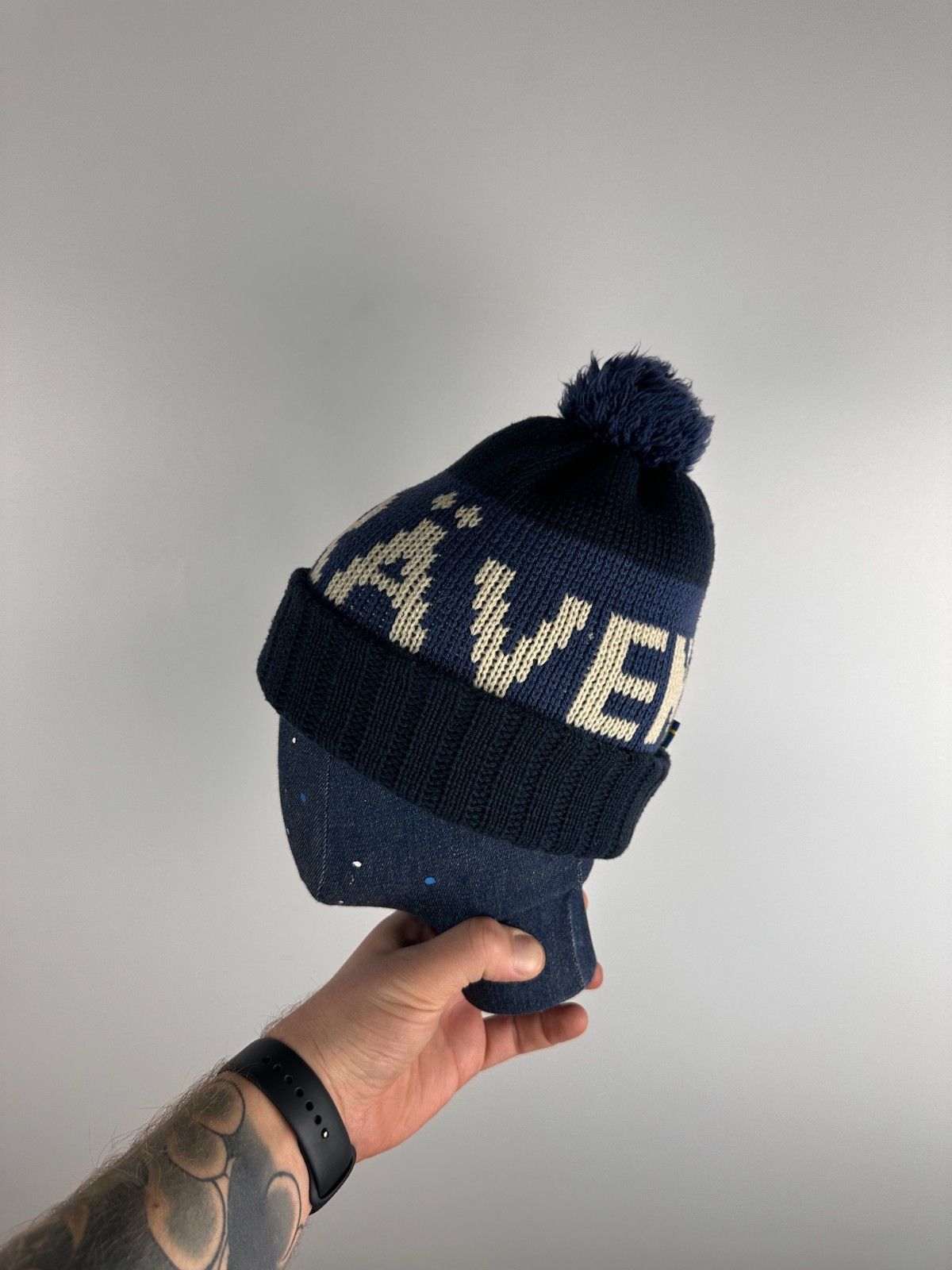 Fjallraven Fjallraven Pom Hat Blue White One Size Size ONE SIZE - 2 Thumbnail