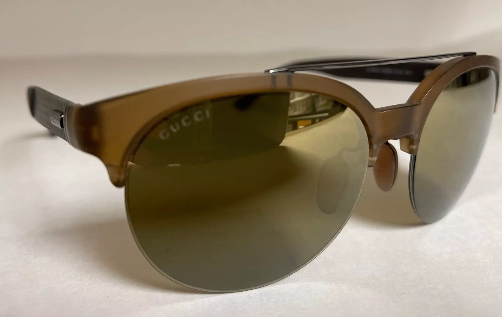 Gucci GUCCI Round GG1069S Matte Brown Bronze Sport Sunglasses 1069 Size ONE SIZE - 4 Thumbnail