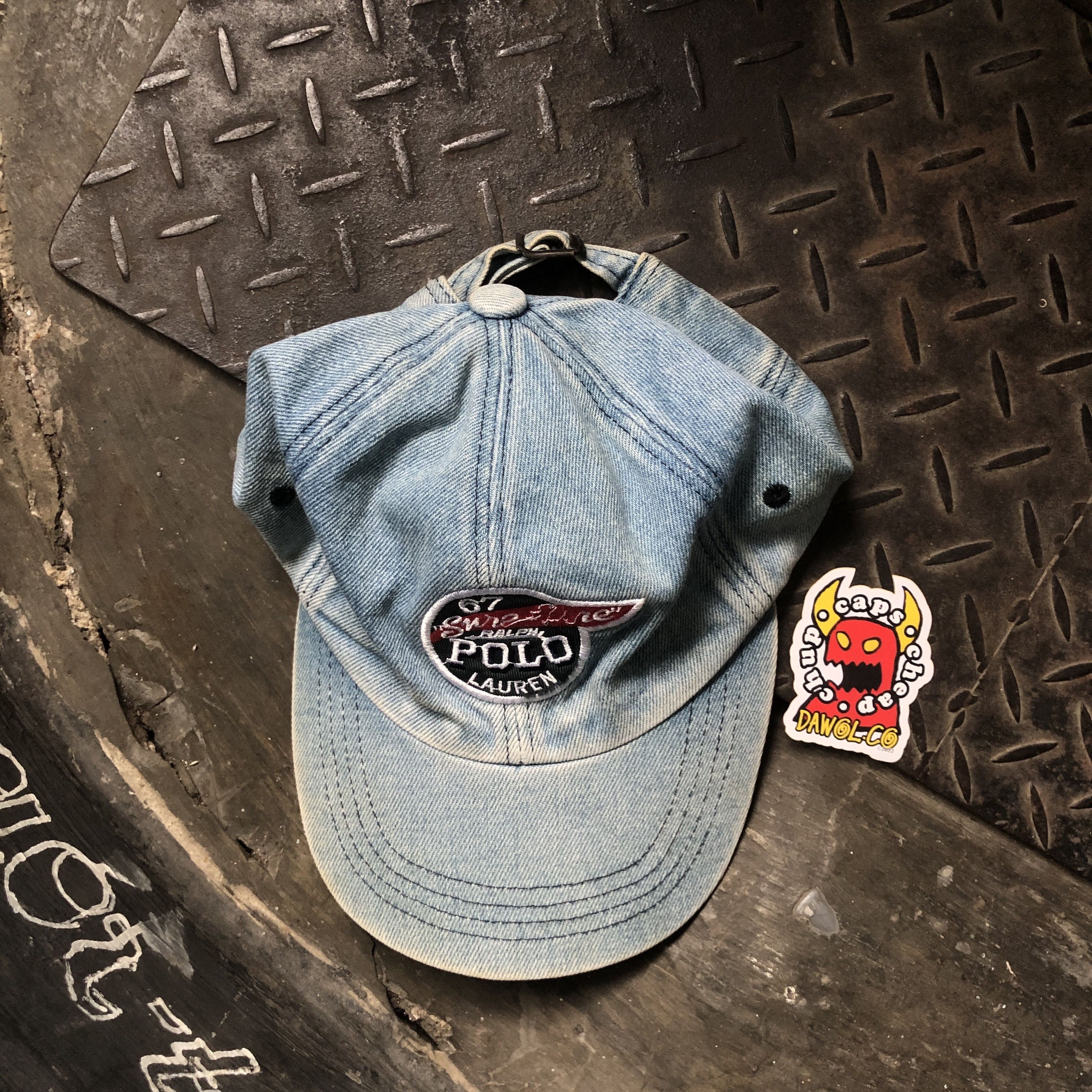 Polo Ralph Lauren Vintage 90s Polo Ralph Lauren USA Denim Bluewashed Logo Size ONE SIZE - 1 Thumbnail