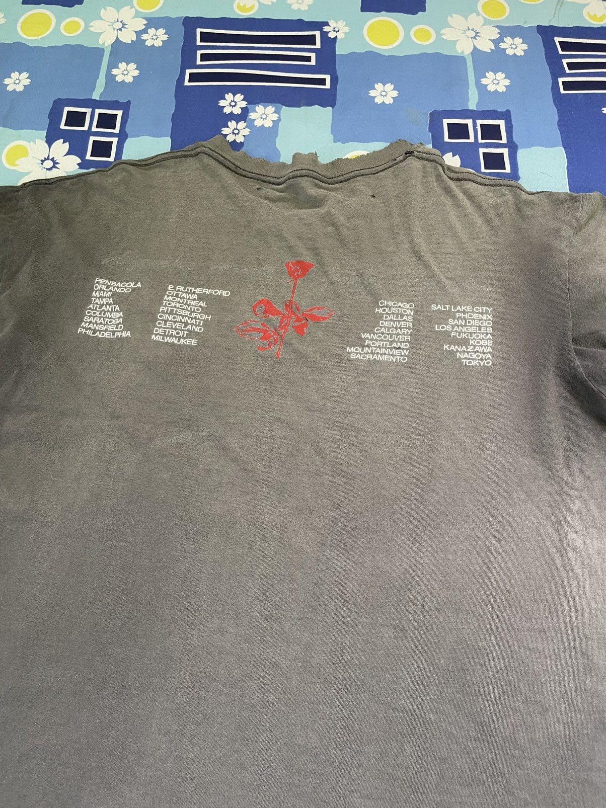 Band Tees Thrashed 1990 Depeche Mode Violator Album World Tour Tee Size US M / EU 48-50 / 2 - 14 Thumbnail