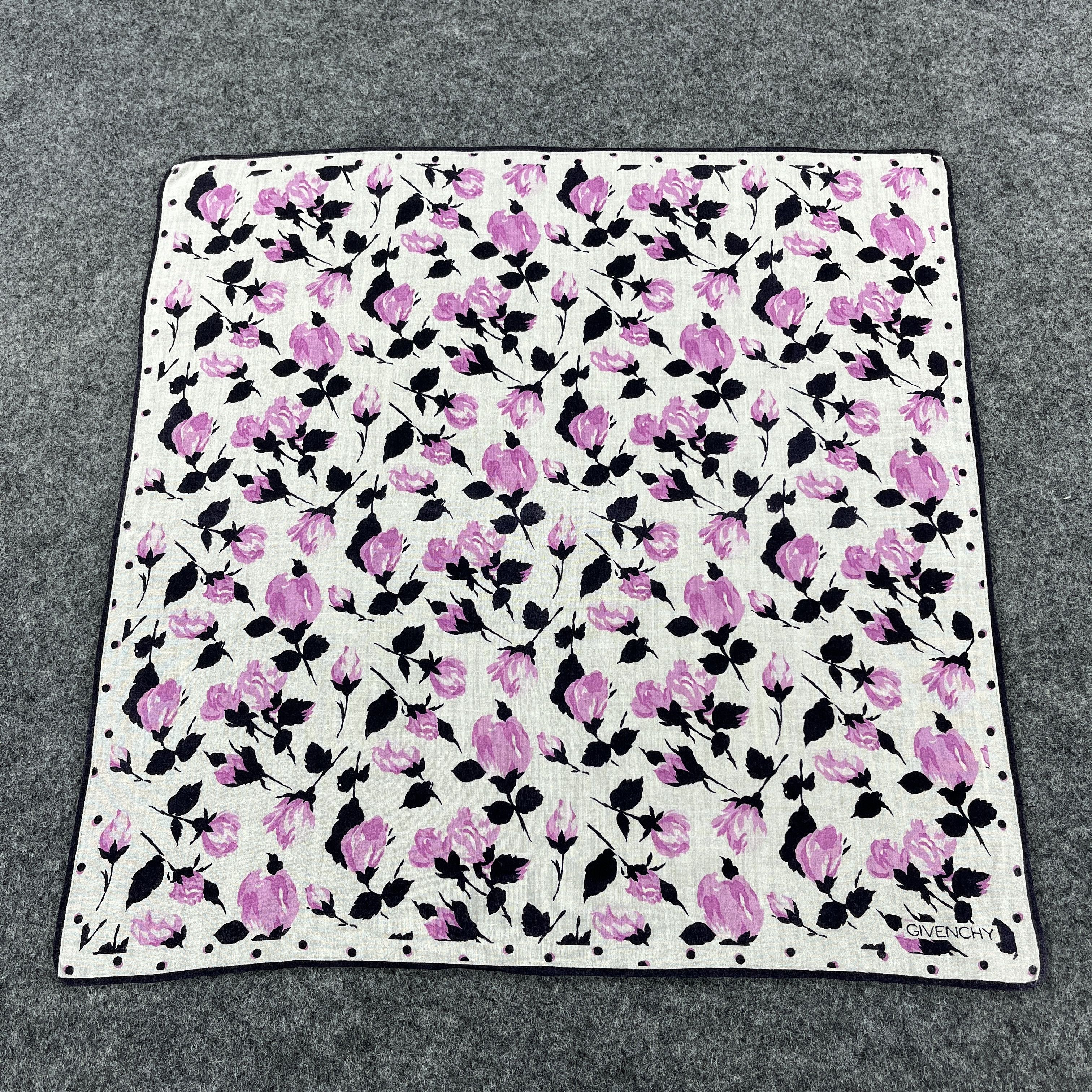 Vintage Floral Givenchy Handkerchief / Bandana / Neckerchief B477 Size ONE SIZE - 8 Thumbnail