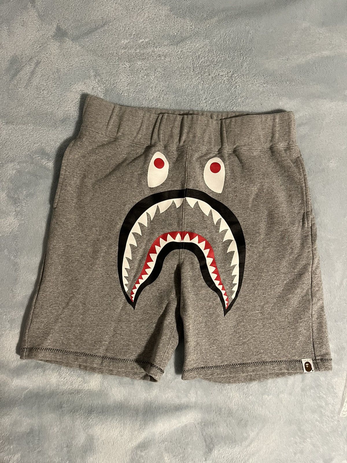 image of Bape Shark Sweat Shorts in Grey, Men's (Size 30)