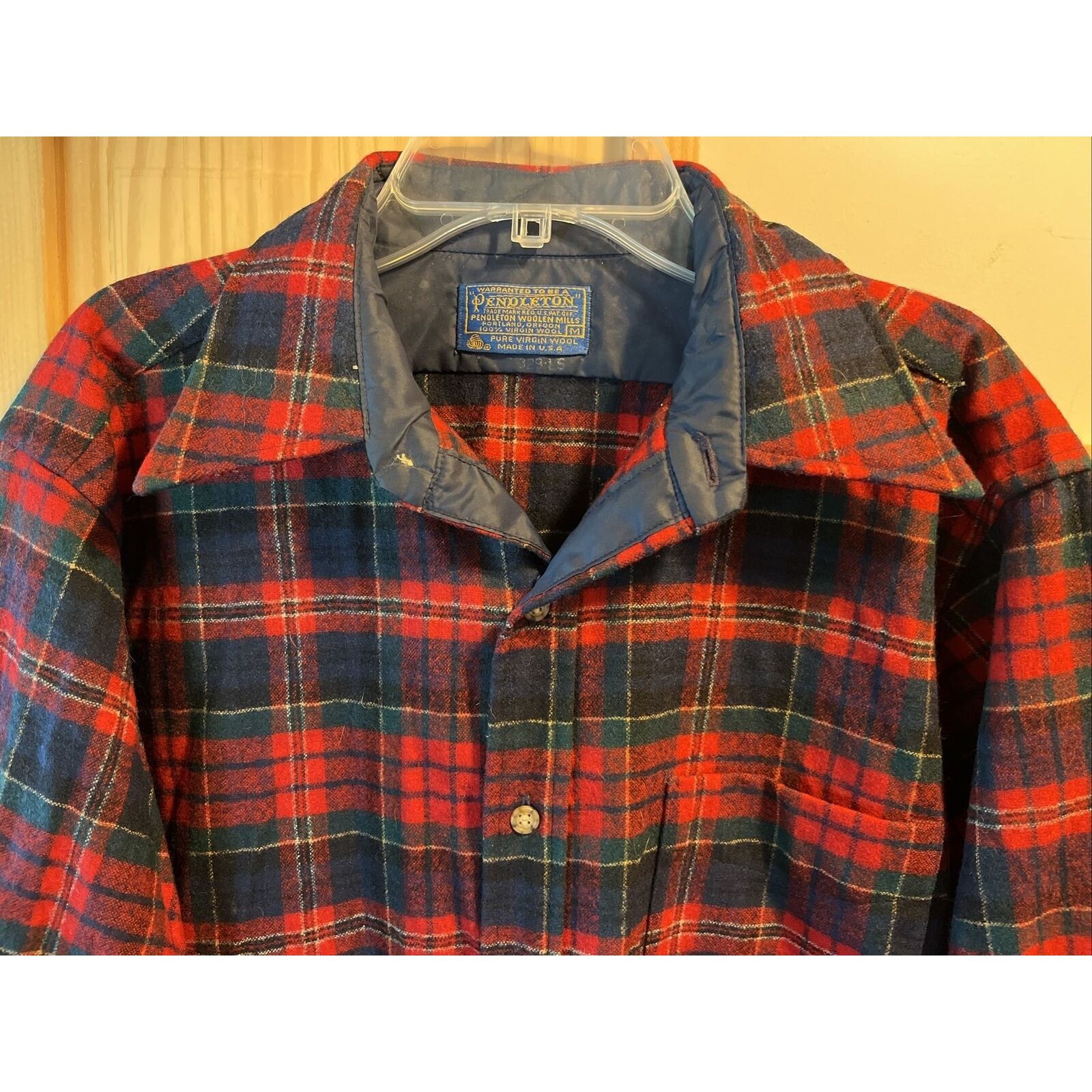 Pendleton Pendleton Vintage Men’s M Red Plaid LS Button Wool Flannel Size US M / EU 48-50 / 2 - 5 Thumbnail