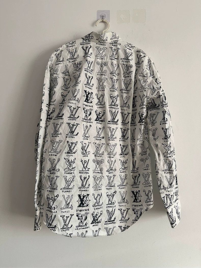 Louis Vuitton LOUIS VUITTON White Gesture Full Logo Shirt Size US M / EU 48-50 / 2 - 2 Thumbnail
