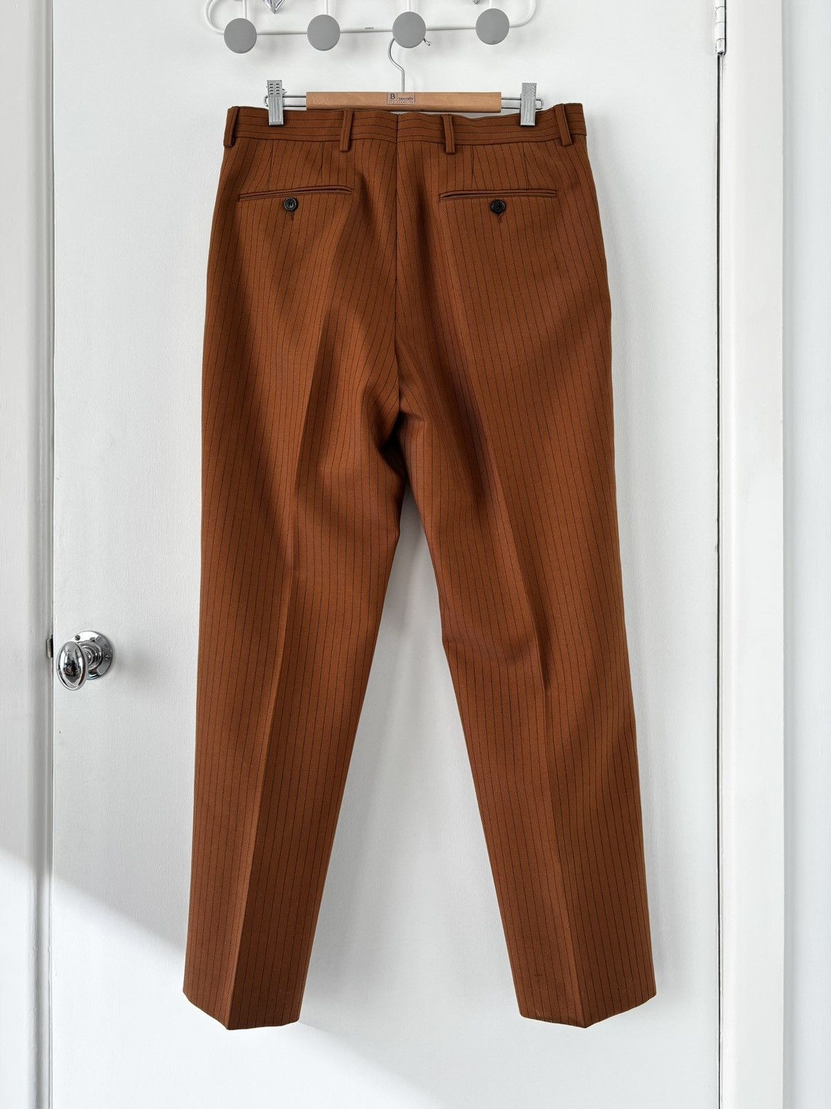 Dries Van Noten Pennel Trousers in Rust Pinstripe Wool Size US 32 / EU 48 - 5 Thumbnail