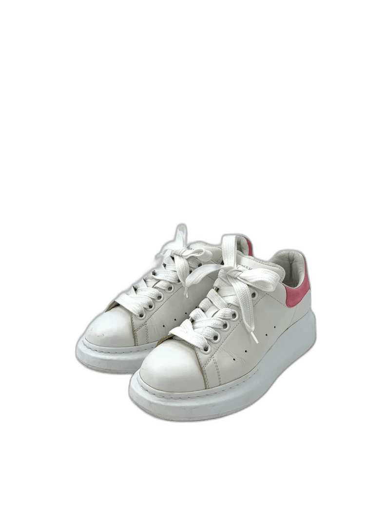 Alexander McQueen Alexander McQueen White with pink tail thick-soled lace-up casual sports shoes, size 37 Size US 6 / IT 36 - 1 Thumbnail
