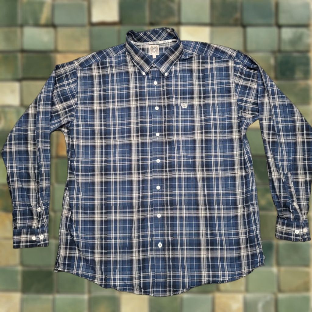 Vintage VINTAGE Cinch Shirt Mens Large Blue Plaid Long Sleeve Button Western Cowboy Ranch Casual Size US L / EU 52-54 / 3 - 1 Thumbnail