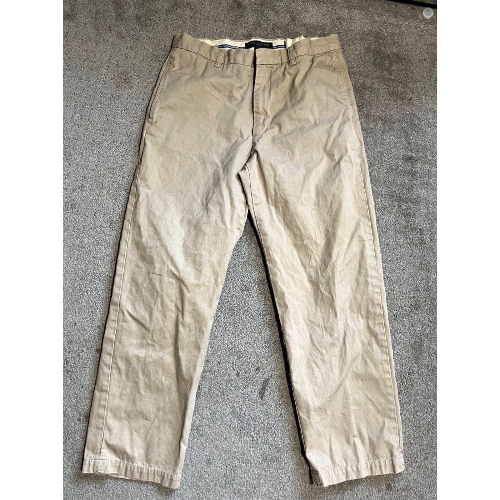 Banana Republic VINTAGE Banana Republic Mens Gavin Chino Pants 32x30 Beige Distressed Size US 32 / EU 48 - 3 Thumbnail