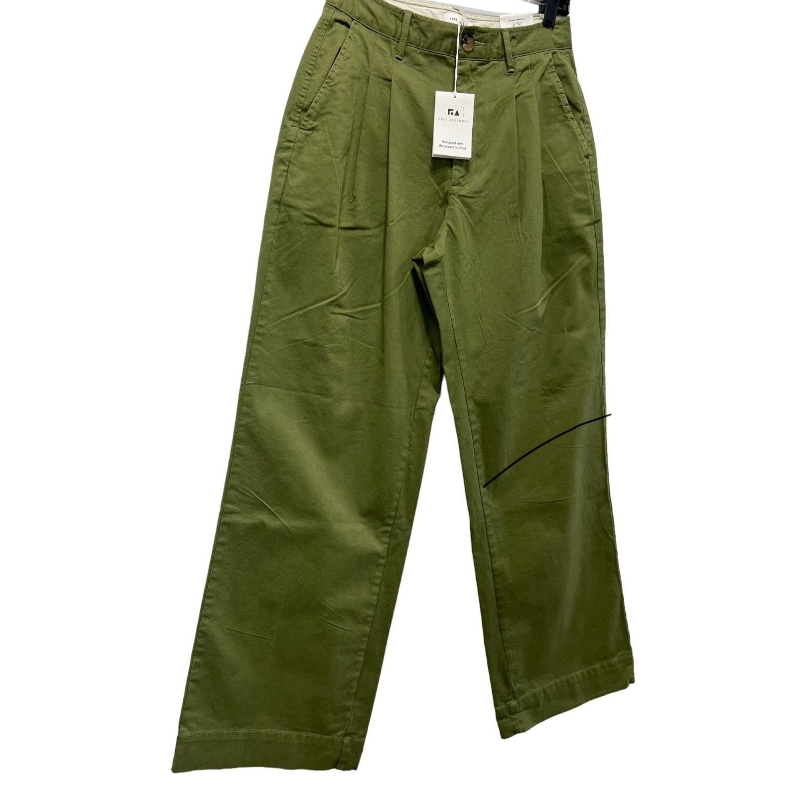 Other Free Assembly - Women's Wide Leg Chino Pants - Green - 4 Size 27" / US 4 / IT 40 - 22 Thumbnail