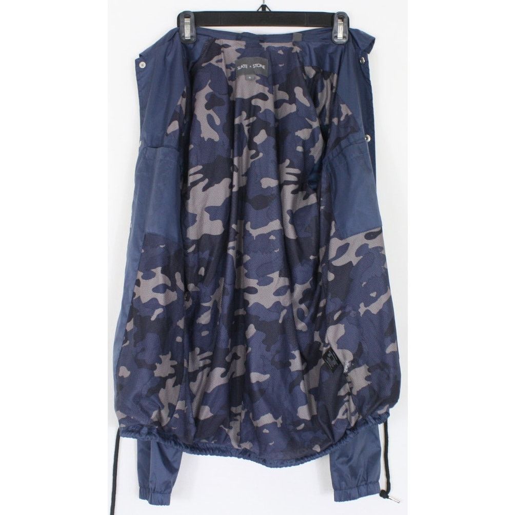 Slate & Stone Slate & Stone Navy Blue Collared Snap Up Windbreaker Jacket Size US S / EU 44-46 / 1 - 3 Thumbnail