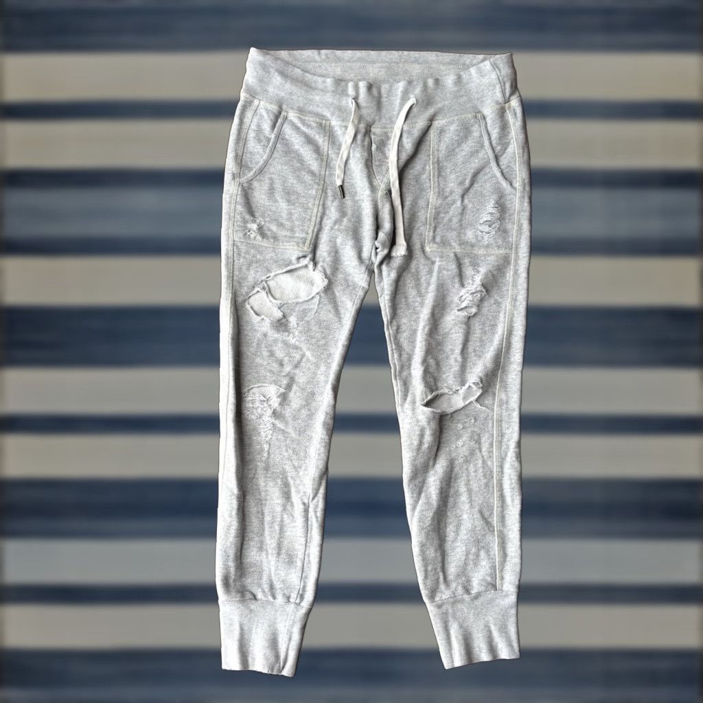 Vintage NSF Distressed Jogger Sweatpants Pants Women's Medium Gray USA Casual Elastic Waist Pockets Size 32" / US 10 / IT 46 - 1 Thumbnail