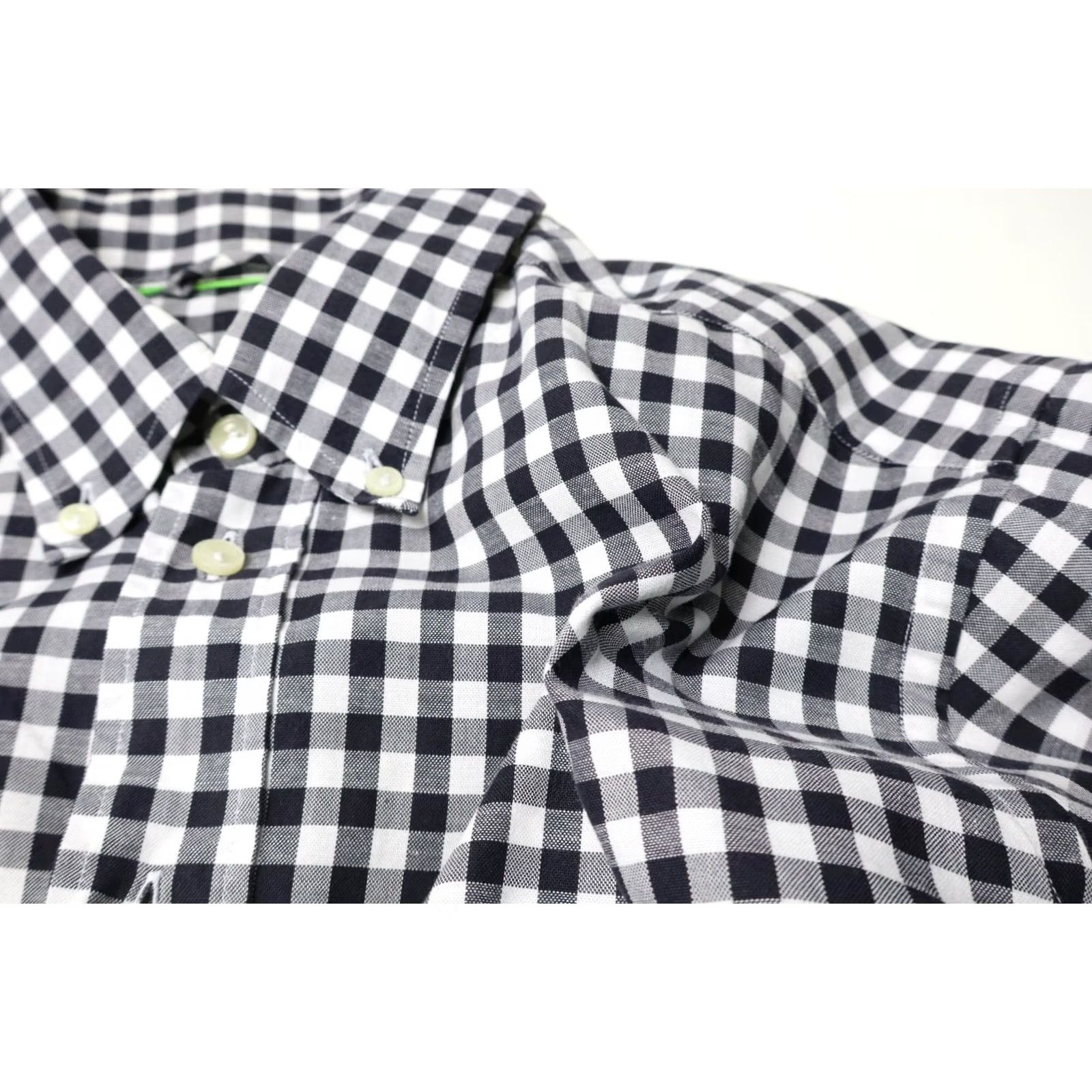 Eton ETON Shirt Men's LARGE Black/White Checked Pocket Button-Down Slim Linen Blend Size US L / EU 52-54 / 3 - 6 Thumbnail