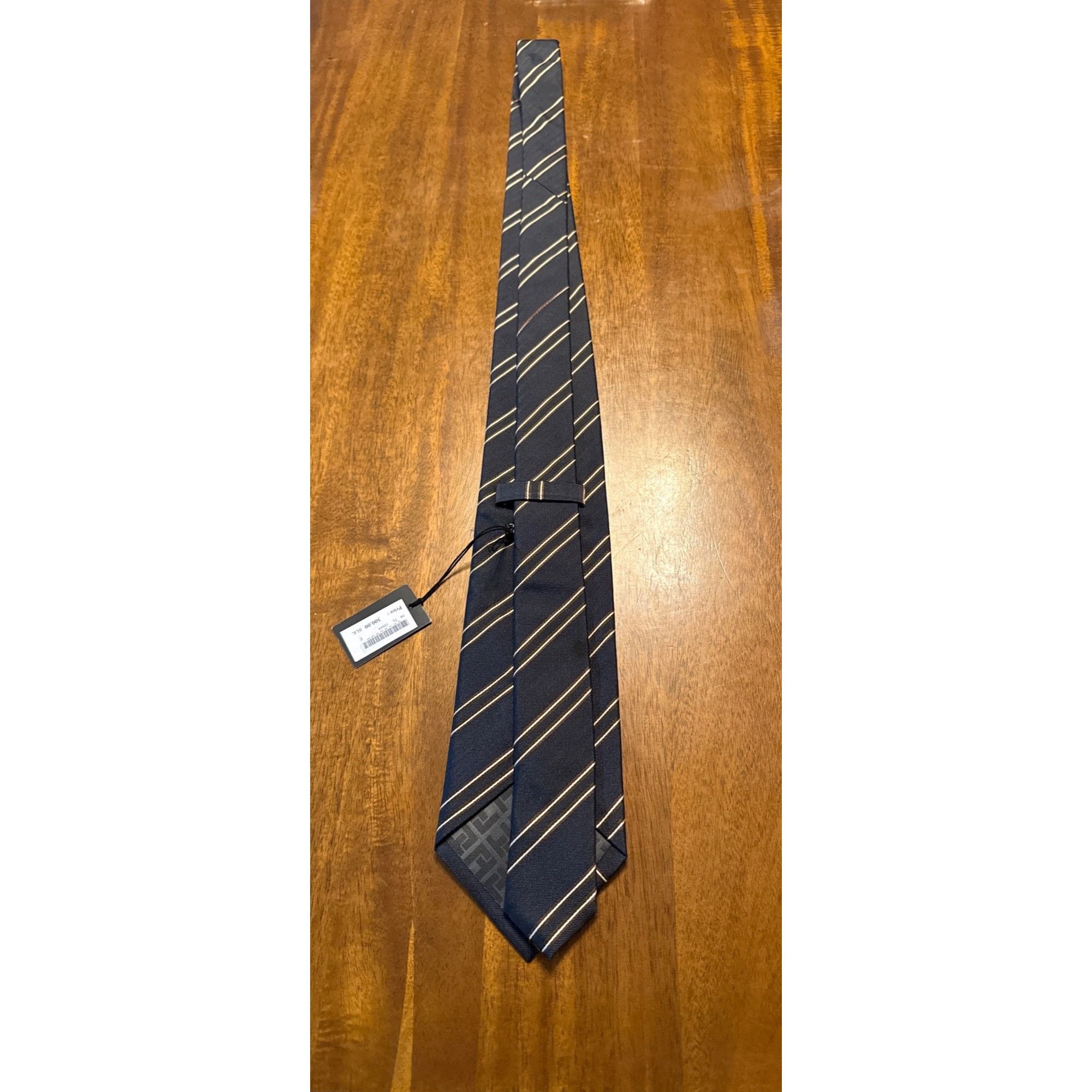 TED LAPIDUS Ted Lapidus15 Mens Navy Blue Striped 100% Silk Tie With Tags Size ONE SIZE - 3 Thumbnail