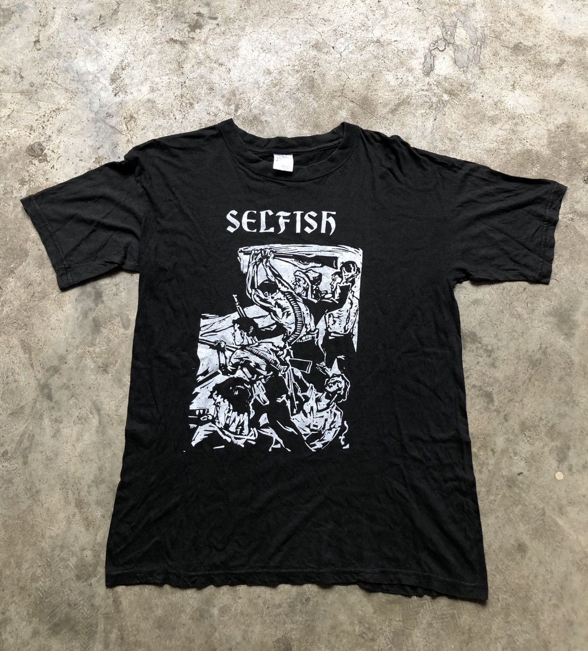 Band Tees × Vintage VINTAGE 90s SELFISH HARDCORE PUNK BAND T SHIRT Size US L / EU 52-54 / 3 - 1 Thumbnail