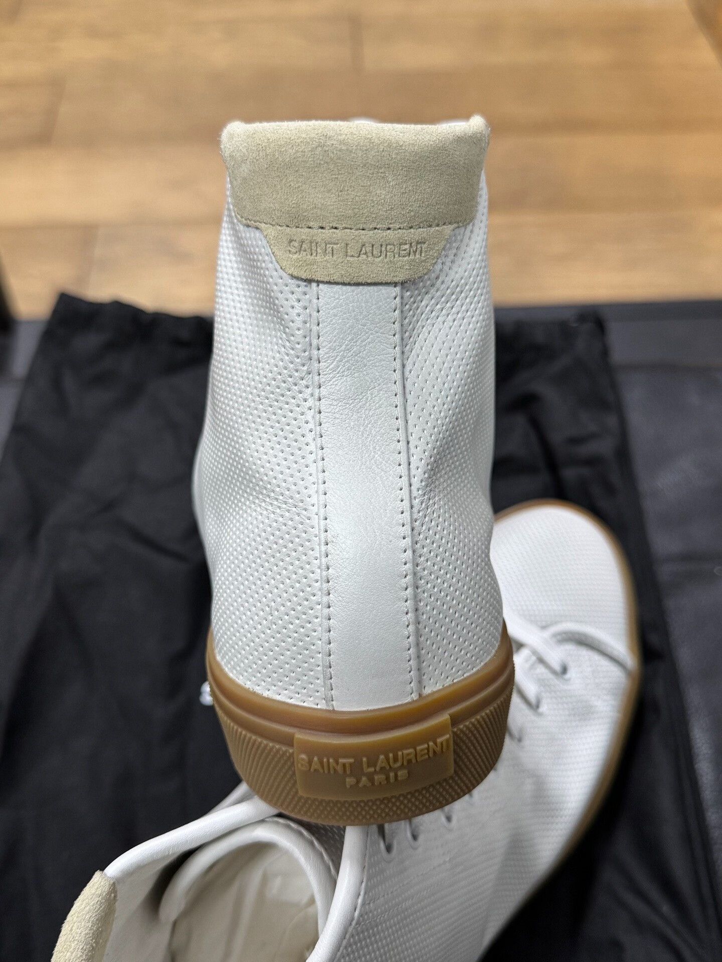 Saint Laurent Paris white high-top leather sneakers for men Size US 7 / EU 40 - 5 Thumbnail