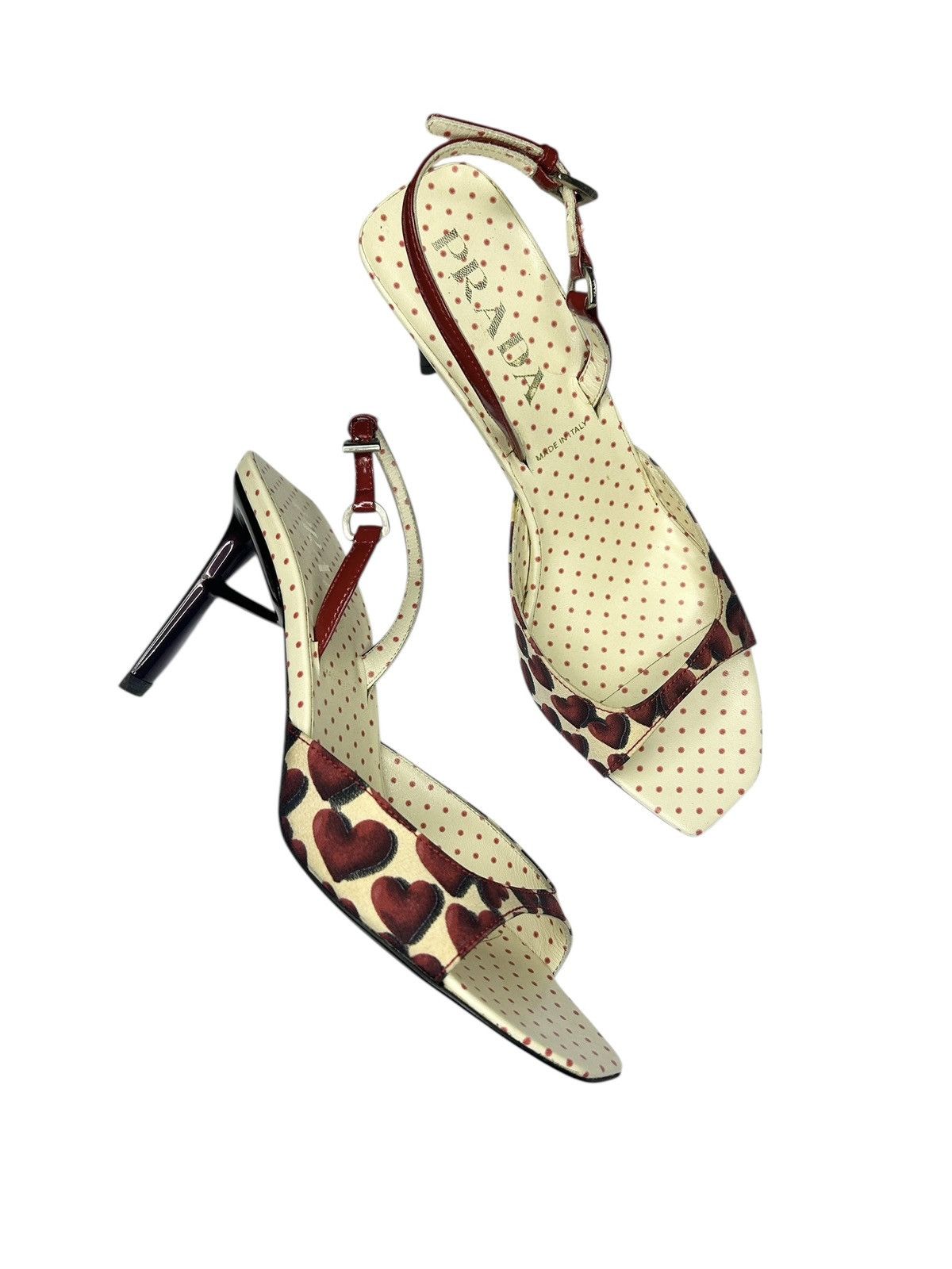 Prada S/S 00 Heart Print Heels Size US 6.5 / IT 36.5 - 1 Thumbnail