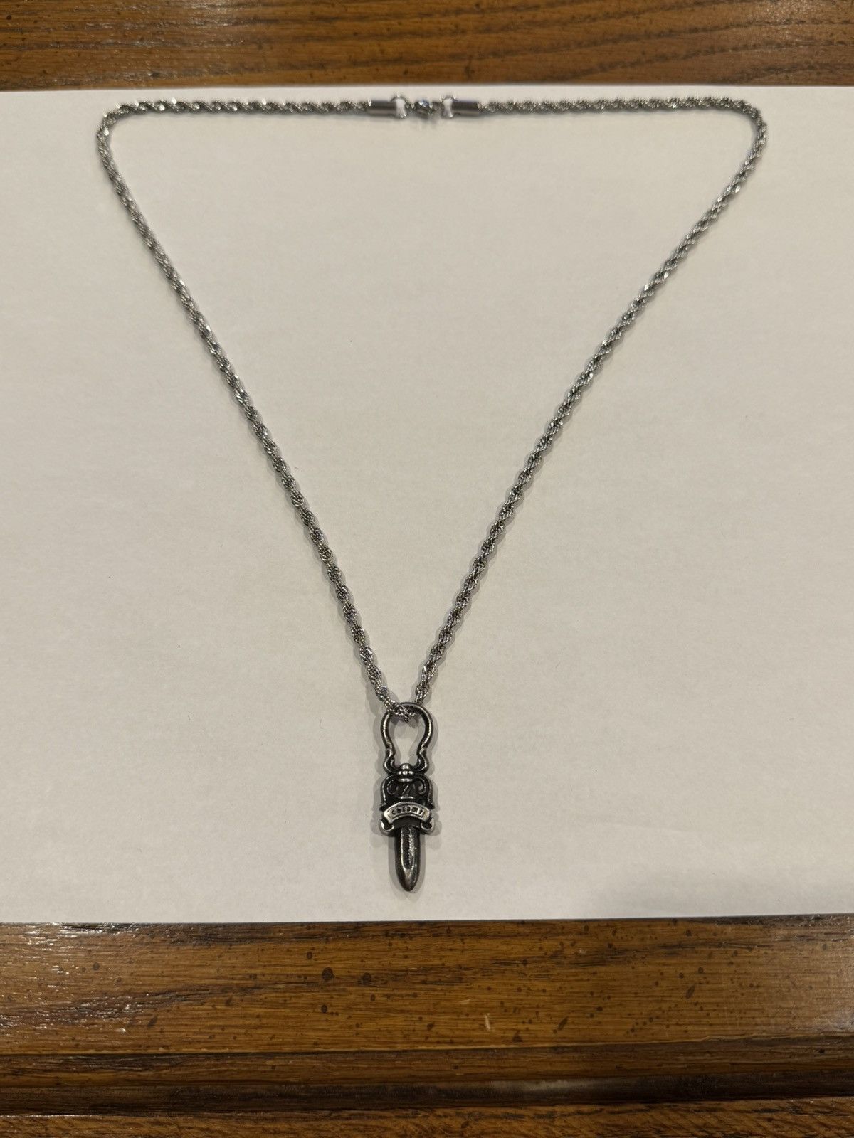 Chrome Hearts Chrome Hearts Dagger Pendant Silver Rope Chain Necklace 925 Size ONE SIZE - 6 Thumbnail