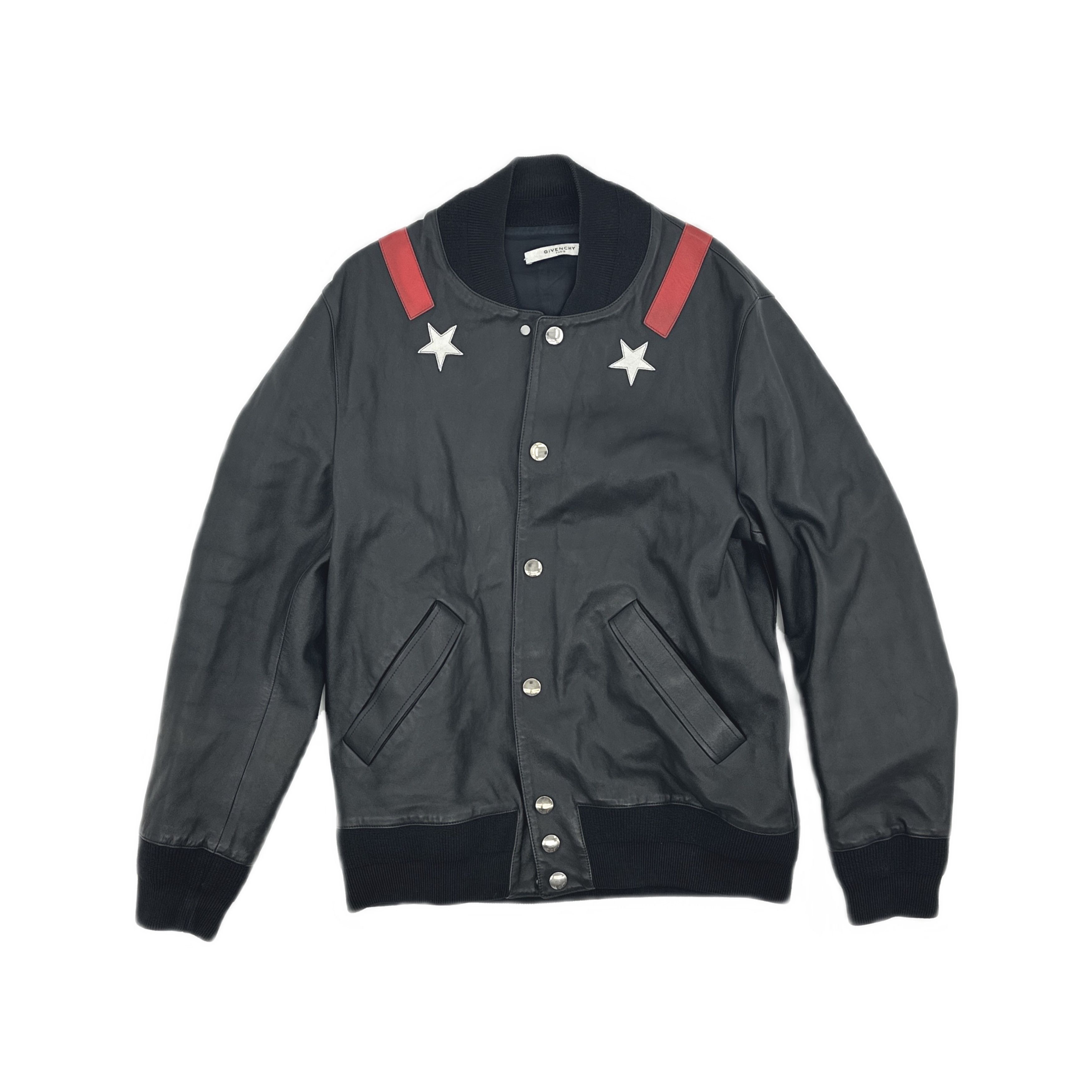 Givenchy Givenchy Star Leather Bomber Jacket Size L Size US L / EU 52-54 / 3 - 1 Thumbnail