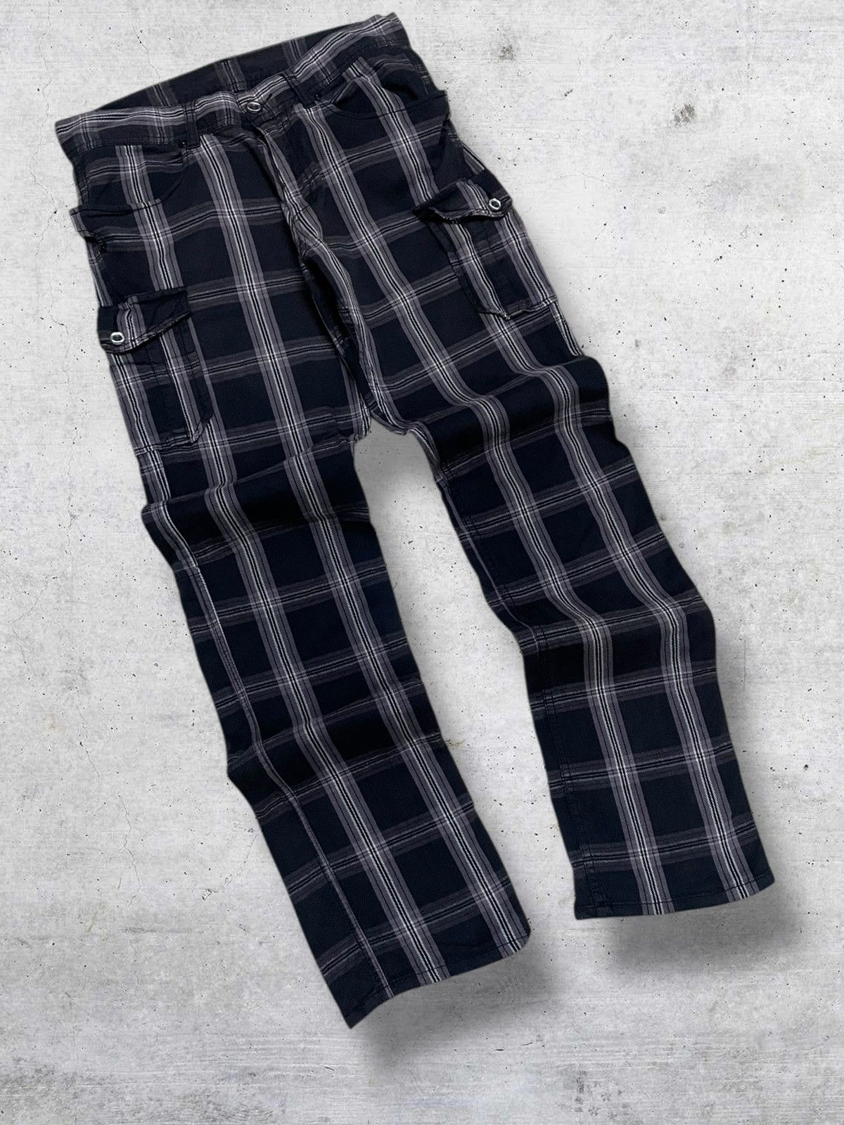 Japanese Brand VINTAGE DOUBLE FOCUS JAPAN DESIGNER 90S PUNK CHECKERED PANT Size US 29 - 2 Thumbnail