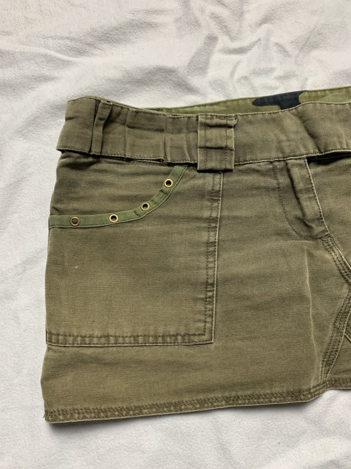 Japanese Brand × Vintage 2000S AVANT GARDE DRAGON PRINTED CAMO MINI SKIRT Size 31" - 7 Thumbnail