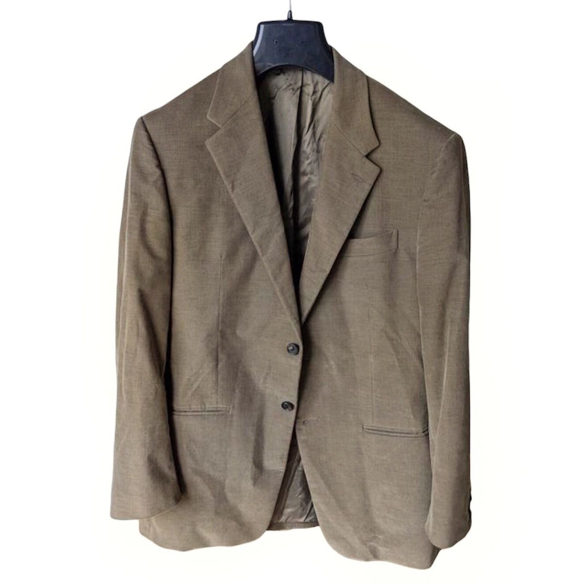 Prada 🔵2-buttons tiny corduroy tailored blazer black Size 50R - 1 Thumbnail