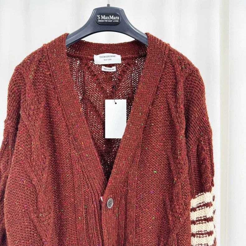 Thom Browne Thom Browne size3 Rough knit striped sweater Size US L / EU 52-54 / 3 - 3 Thumbnail