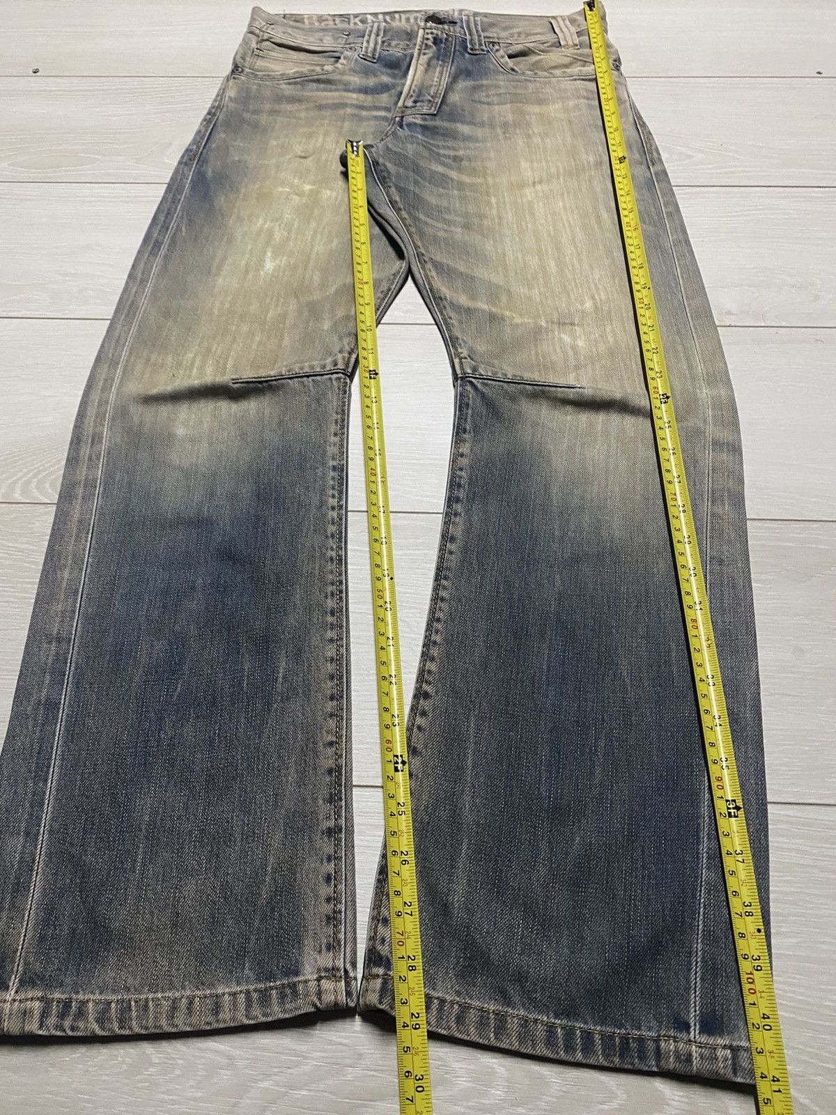 Hysteric Glamour Vintage Back Number Mud Wash Distressed Curve Leg Loose Jean Size US 32 / EU 48 - 12 Thumbnail