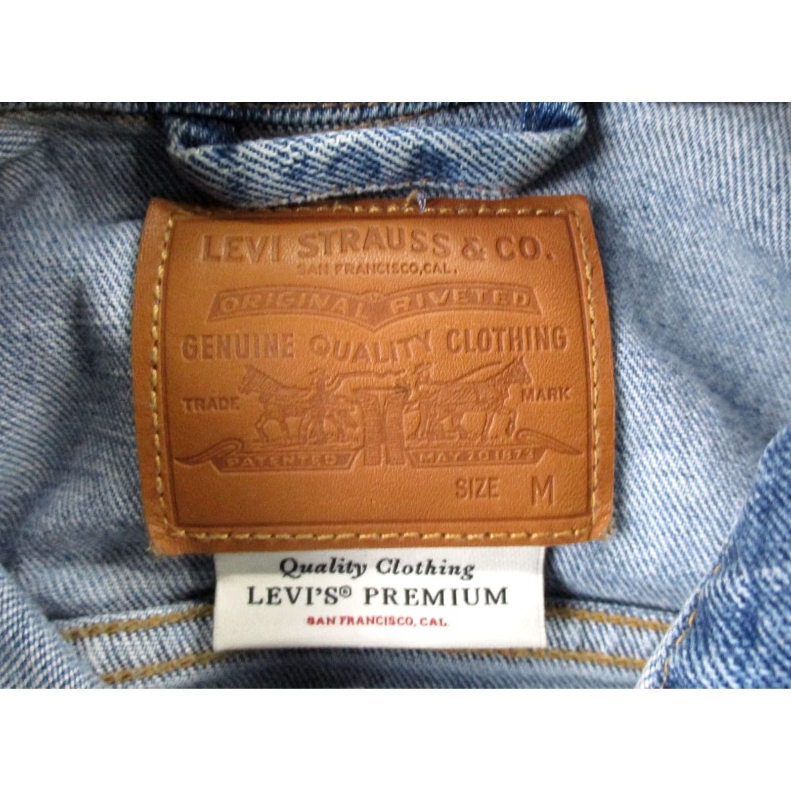 Levi's Levi's Jean Jacket Womens M Blue Denim Trucker Leather? (adjusted) Size 32" / US 10 / IT 46 - 7 Thumbnail