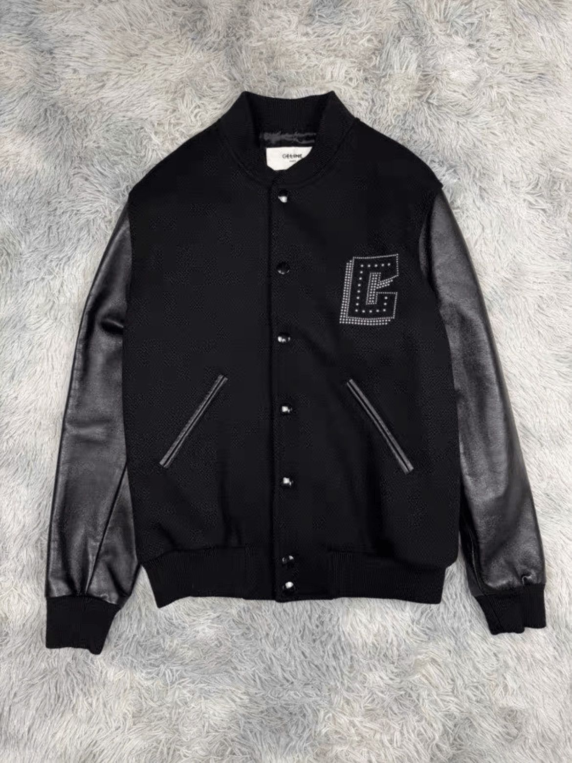 Celine Celine Sz 46 Celine Logo Rivet Leather Sleeves Jacket-2506 Size US S / EU 44-46 / 1 - 2 Thumbnail