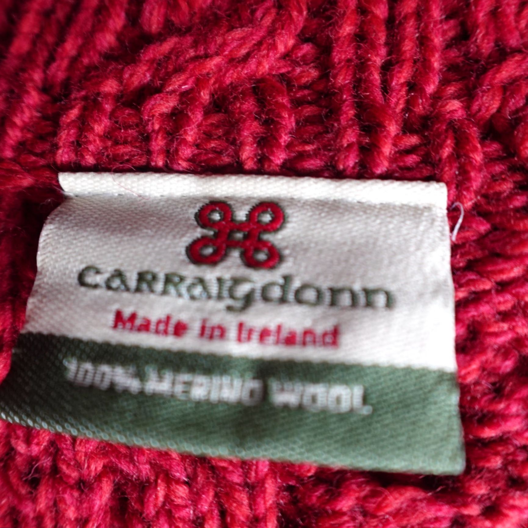 Vintage VINTAGE Carraig Donn Cardigan Sweater Womens Medium Red Wool Cable-Knit Fisherman Size M / US 6-8 / IT 42-44 - 3 Thumbnail