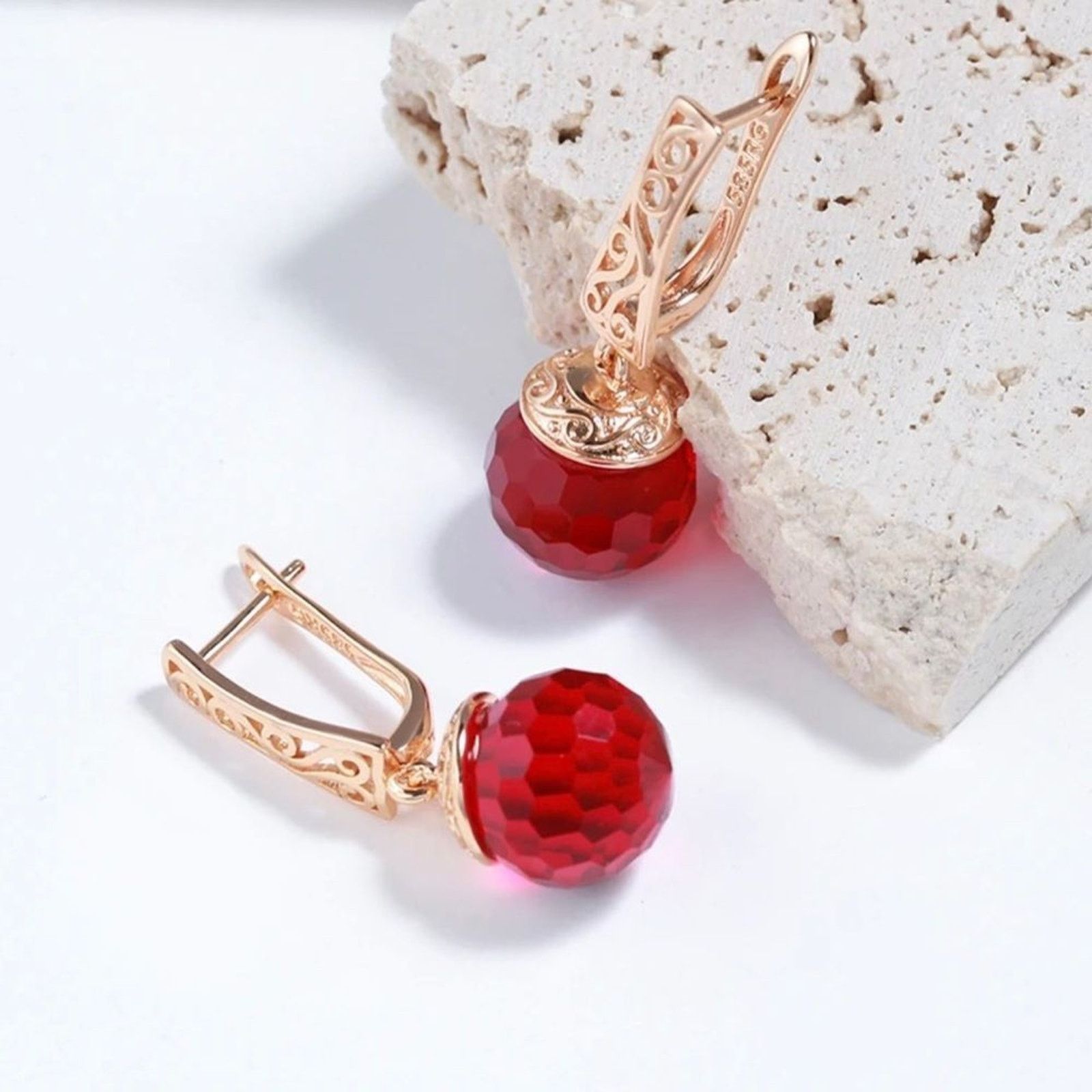 Other New Gorgeous Rose Gold Plated Ball Bride Drop Earrings Size ONE SIZE - 5 Thumbnail