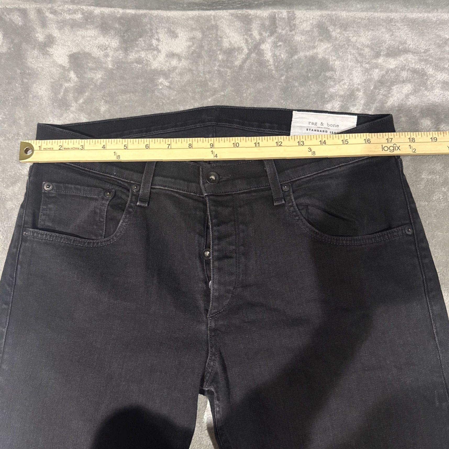 Rag & Bone Rag & Bone Jeans Mens 36 Slim Fit Button Fly Skinny Leg Black Denim Adult Men 34 Inseam 36 Size US 36 / EU 52 - 4 Thumbnail