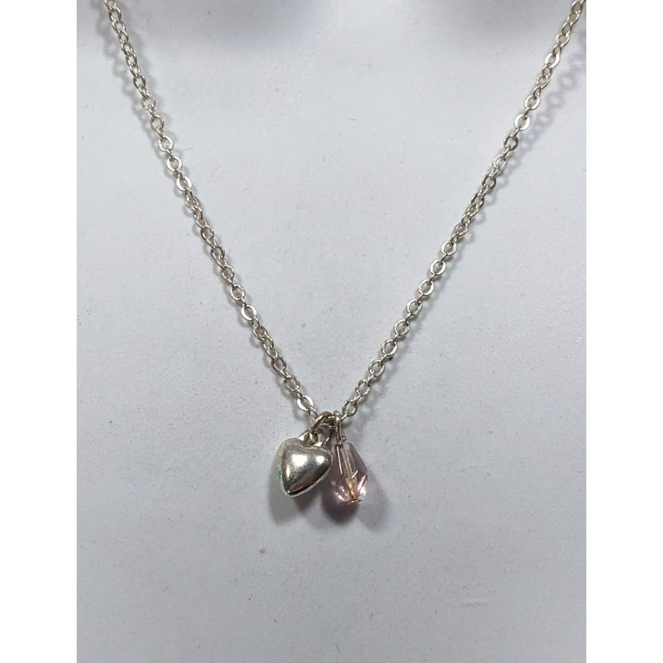 Other Dainty Minimalist Heart Necklace With Pastel Pink Accent Size ONE SIZE - 4 Thumbnail