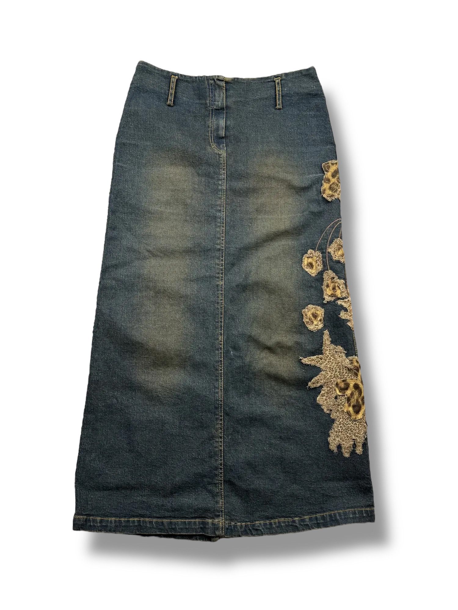 Vintage Denim Maxi Skirt From The 90s(V416) Size 27" / US 4 / IT 40 - 1 Thumbnail