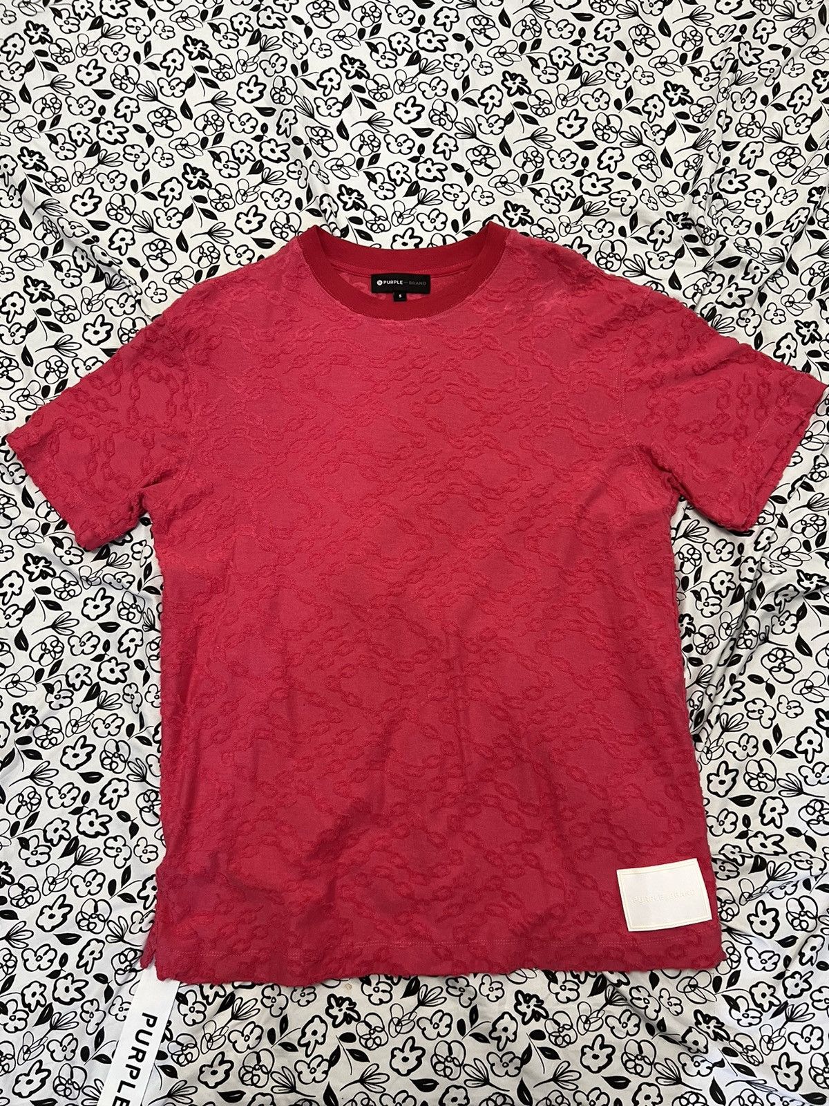 Purple Terry Jacquard Short Sleeve Crewneck Size US S / EU 44-46 / 1 - 1 Thumbnail