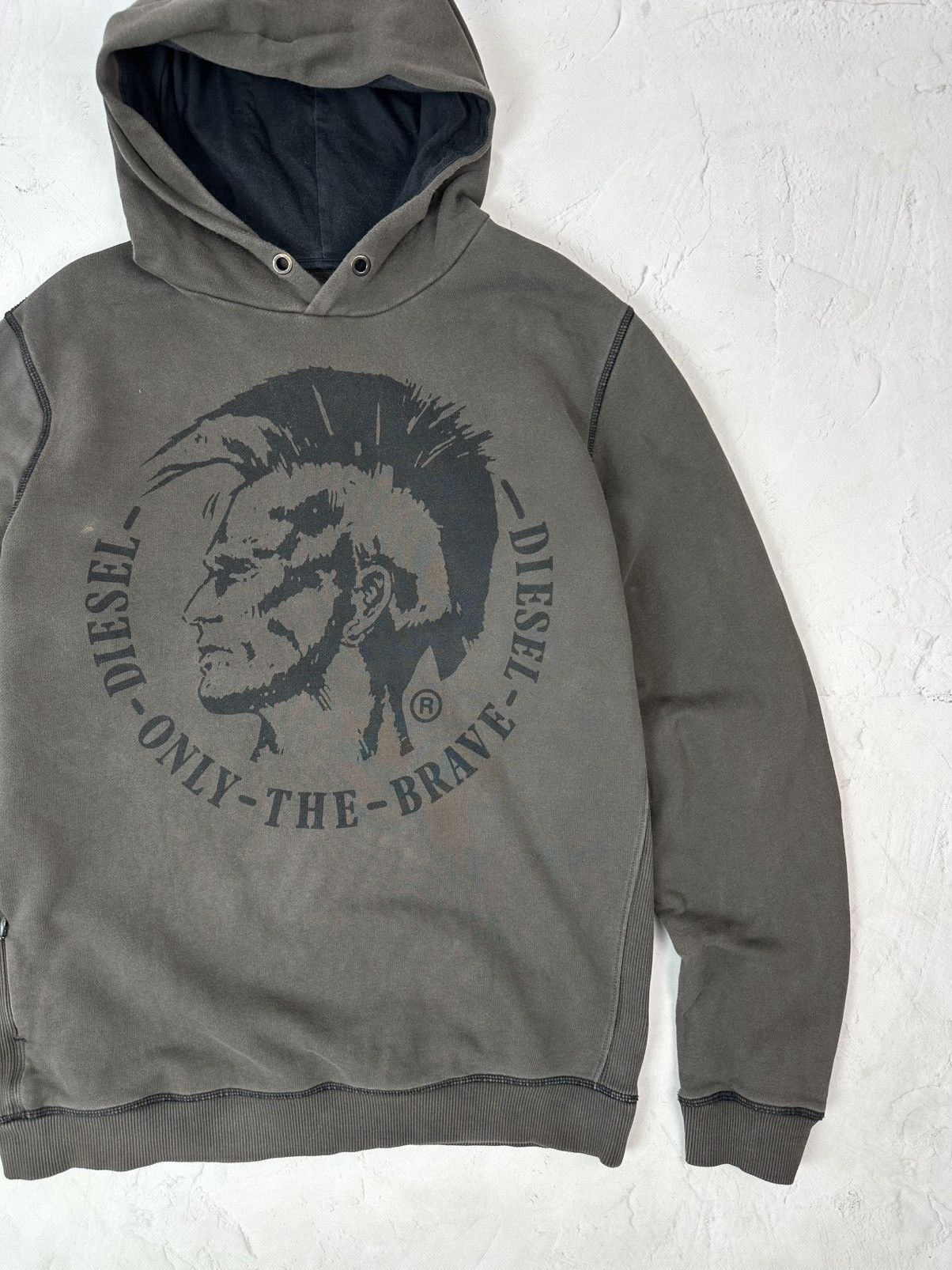 Diesel Vintage Diesel Khaki Hoodie Size US L / EU 52-54 / 3 - 2 Thumbnail
