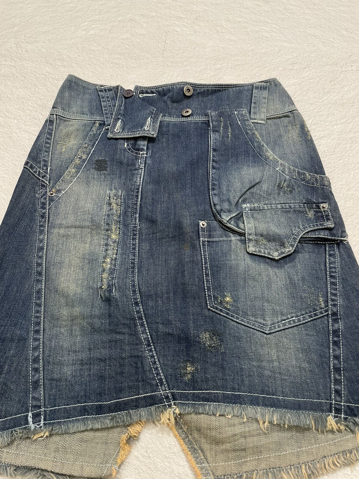 Hysteric Glamour 2000s Codes Combine Multi pocket Distressed Skirts Size 23" - 2 Thumbnail