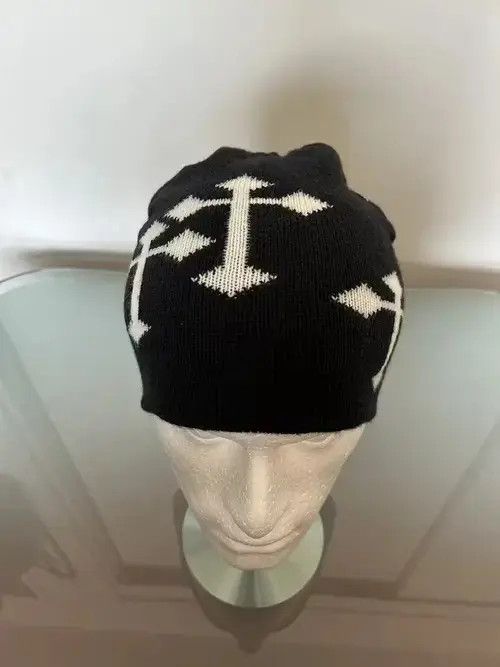 Japanese Brand Gothic Cross Beanie (black+white) Size ONE SIZE - 2 Thumbnail