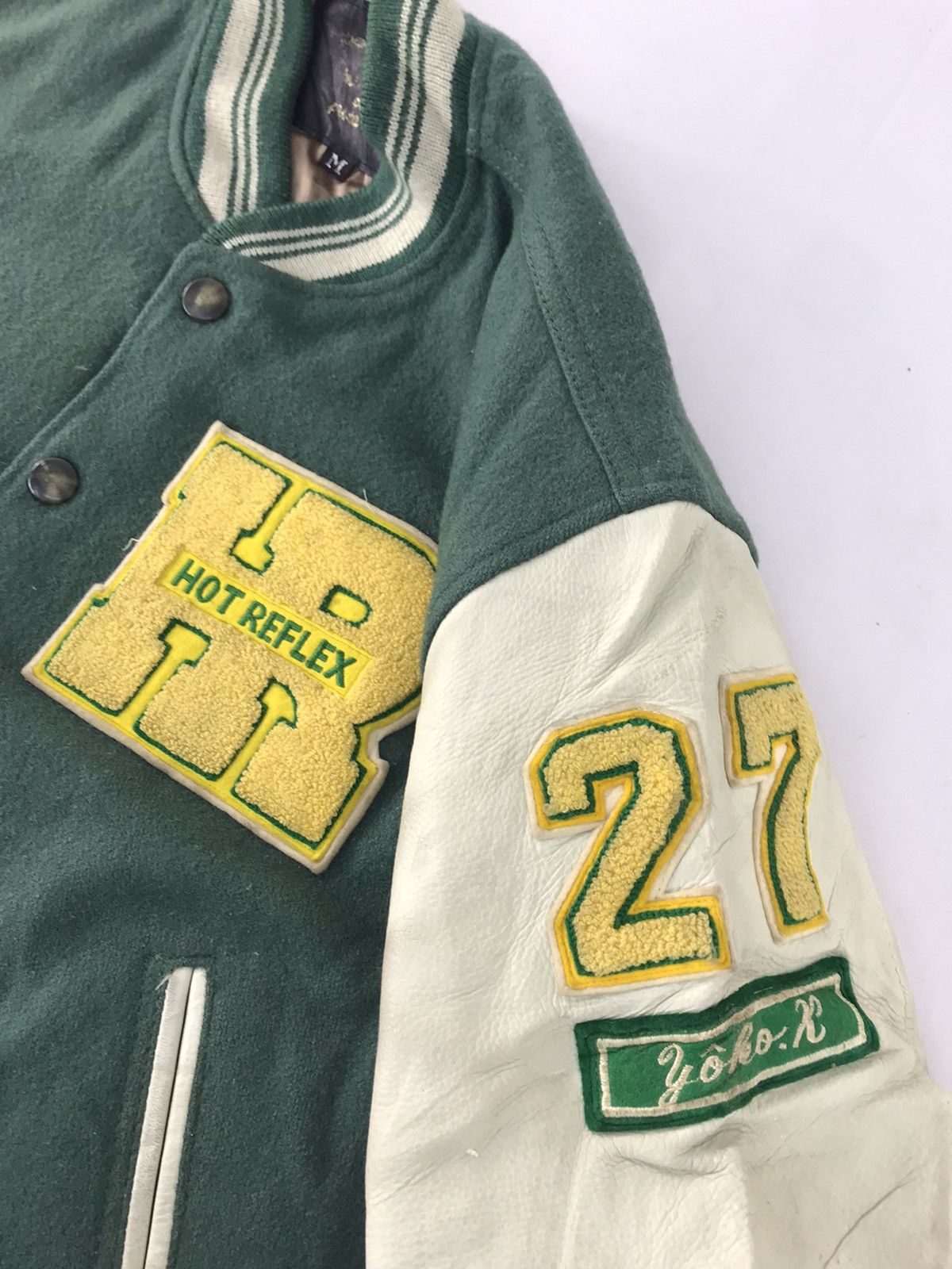 Leather 90s Happy Call Hot Reflex Varsity Jacket Leather Sleeve Size US M / EU 48-50 / 2 - 5 Thumbnail