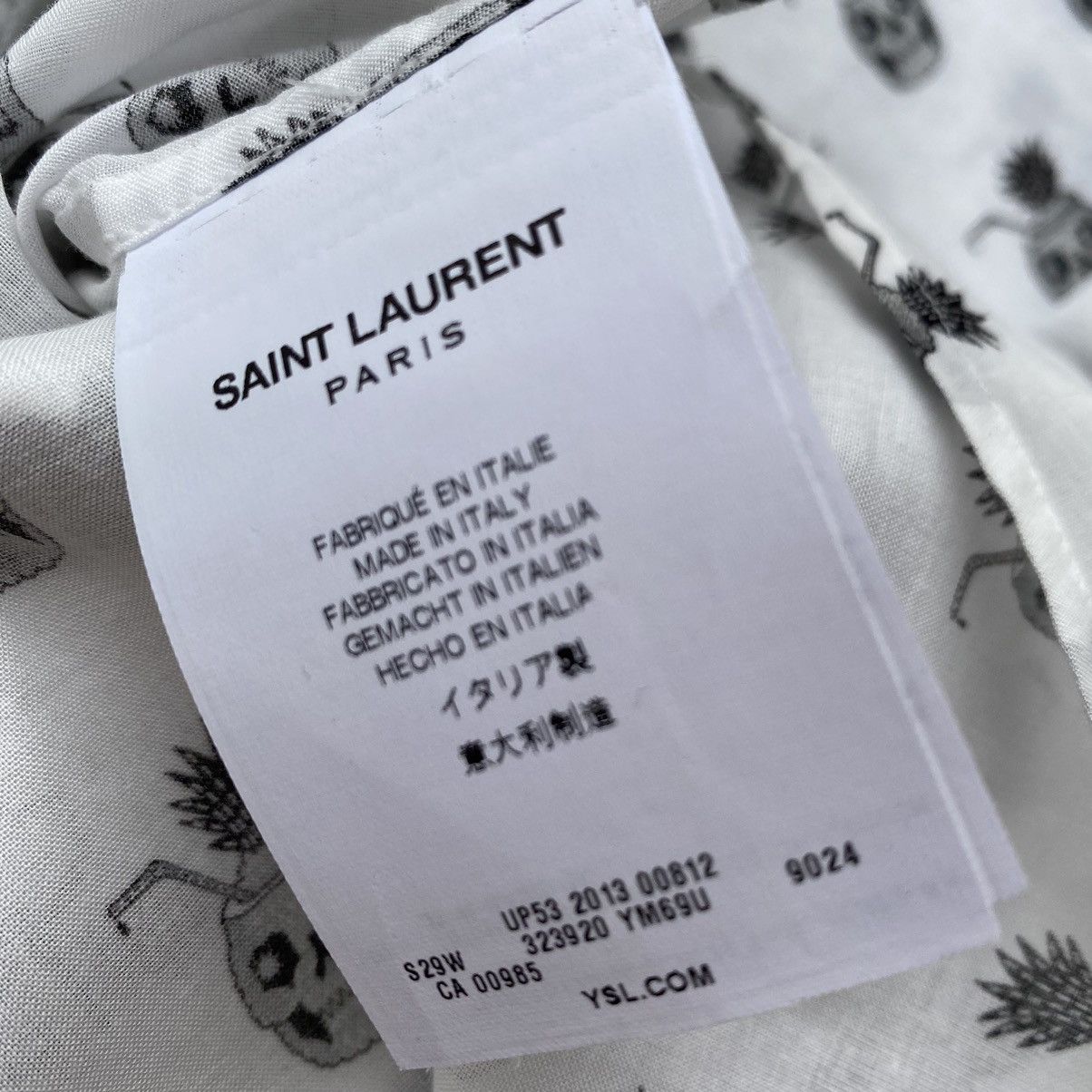 Hedi Slimane × Saint Laurent Paris 2013 Pineapple Skull Shirt Size US S / EU 44-46 / 1 - 7 Thumbnail