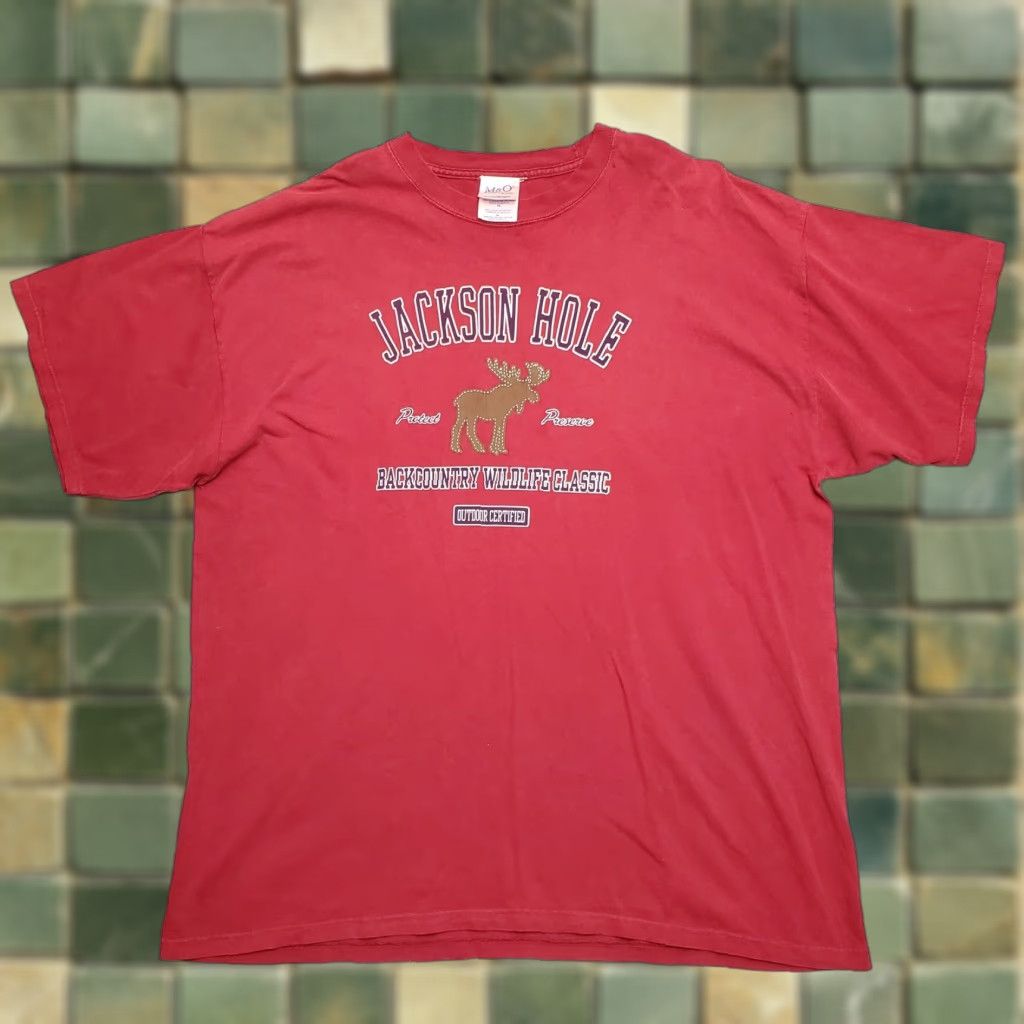 Vintage Jackson Hole Wyoming Shirt Mens XL Red Tourist Moose Back Country Classic Casual Shirt Size US XL / EU 56 / 4 - 1 Thumbnail
