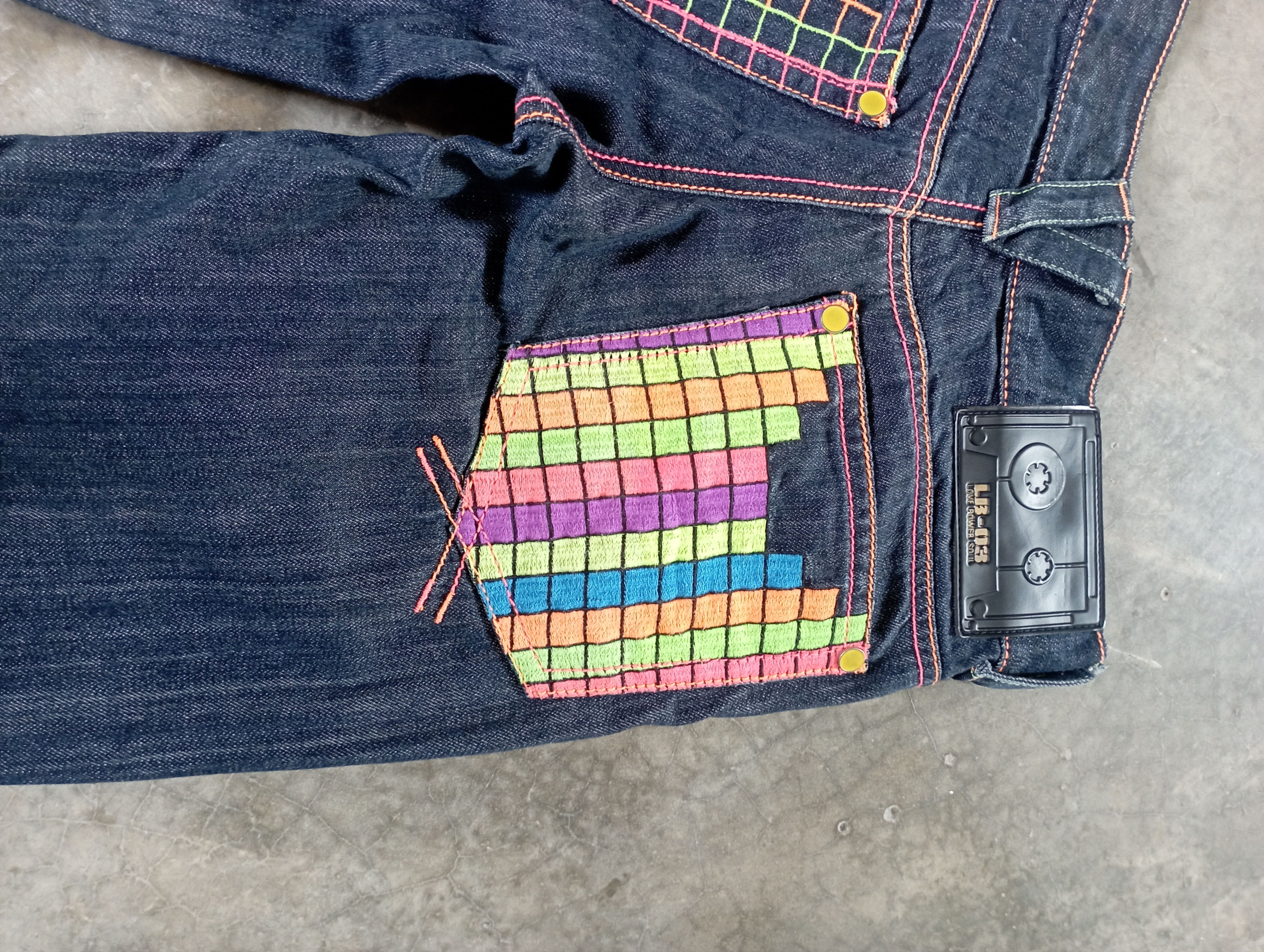 Tornado Mart Flare Jeans Japan Embroidered MultiColour Pockets Size US 27 - 11 Thumbnail