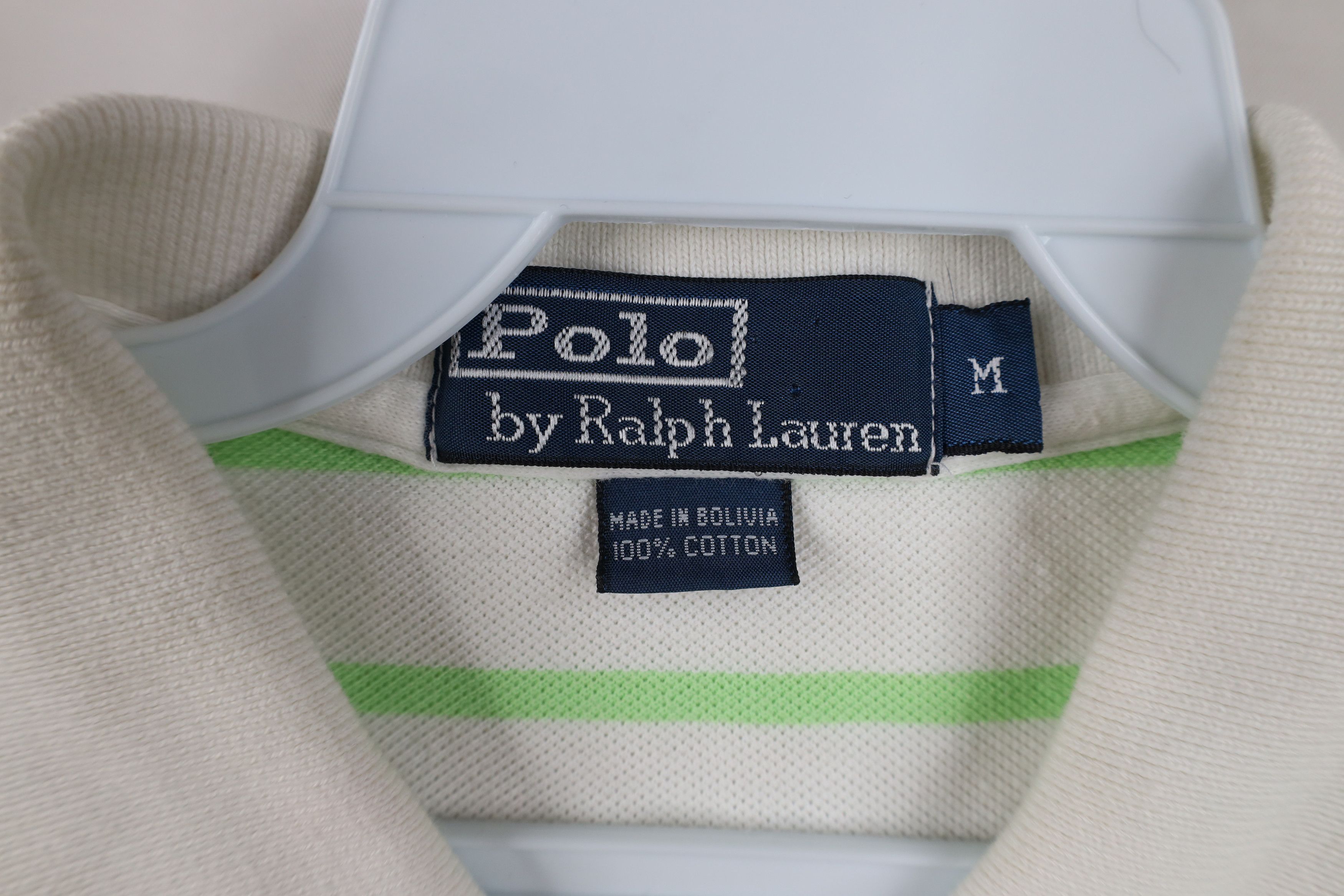 Ralph Lauren Vintage Ralph Lauren Cotton Striped Golf Polo Shirt White Size US M / EU 48-50 / 2 - 9 Thumbnail