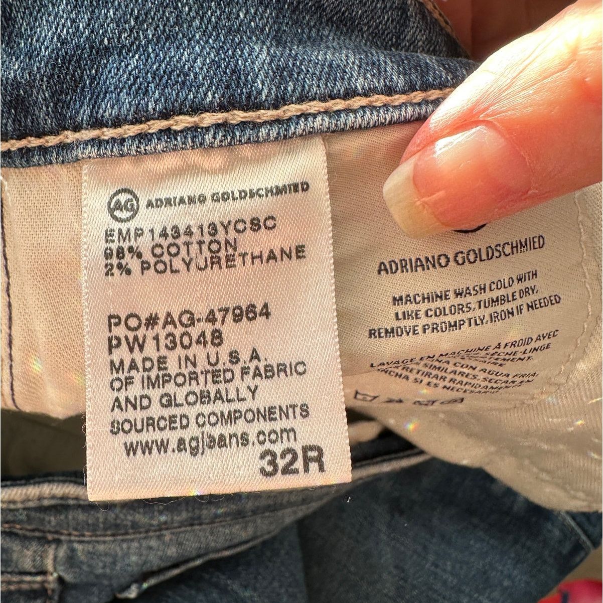 AG Adriano Goldschmied AG The Prima cigarette leg jeans med wash raw cuffed hem 32R Size 32" / US 10 / IT 46 - 9 Thumbnail