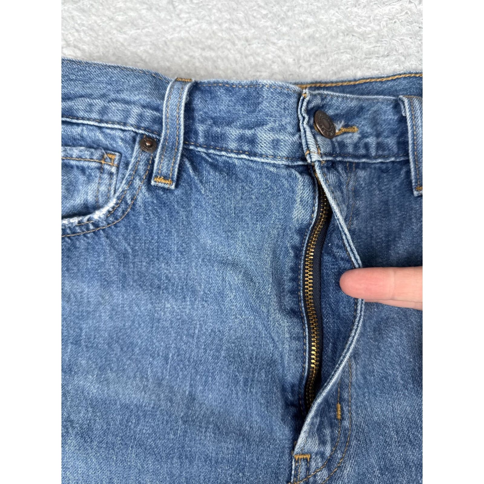 Levi's VINTAGE Levis High Waisted Straight Shorts Womens 29 Blue Cutoff Jorts Raw Hem Baggy Size 29" - 6 Thumbnail