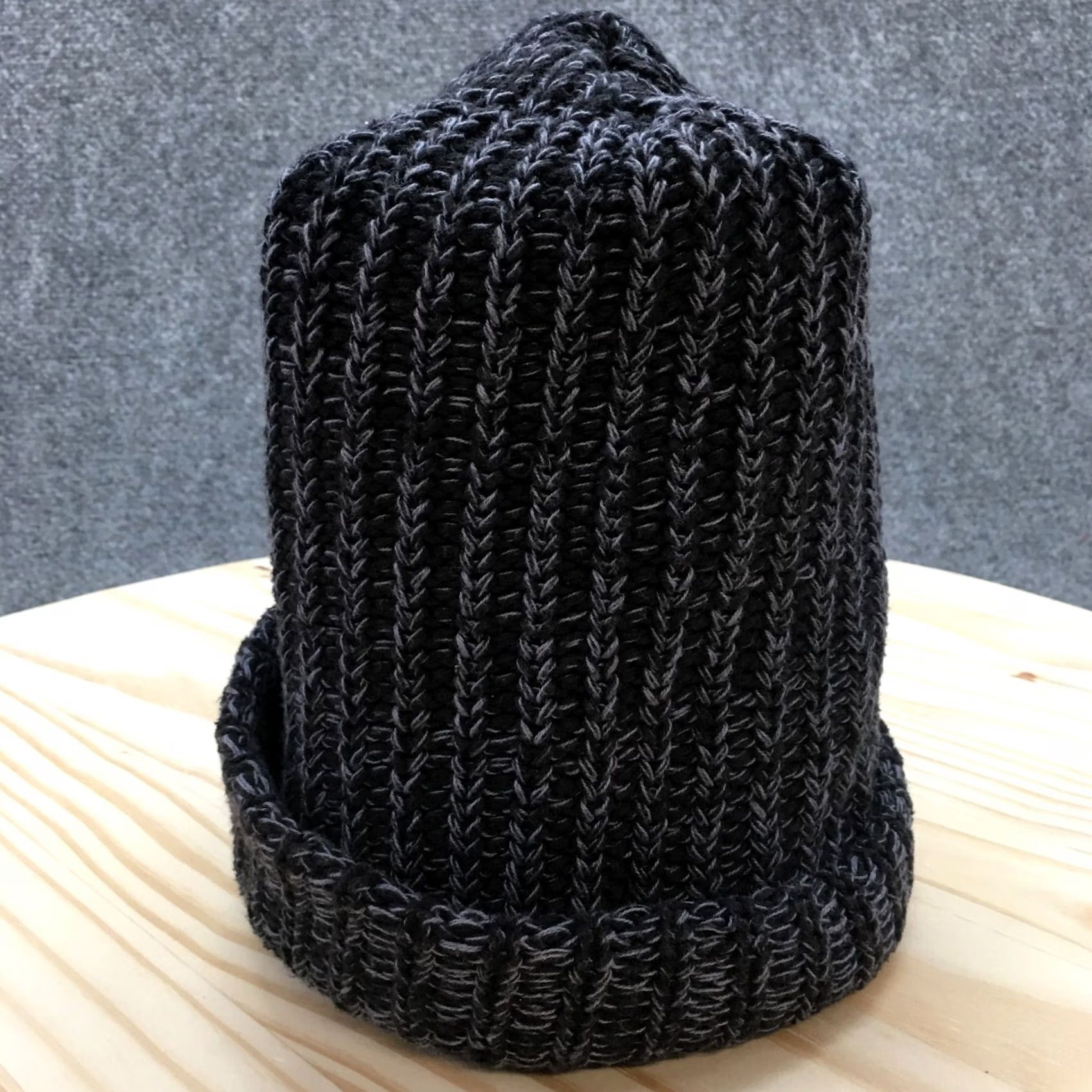 Vintage Love Your Melon Beanie Hat Mens Black One Size Adjustable Knitted Cuffed Winter Hat Size ONE SIZE - 4 Thumbnail