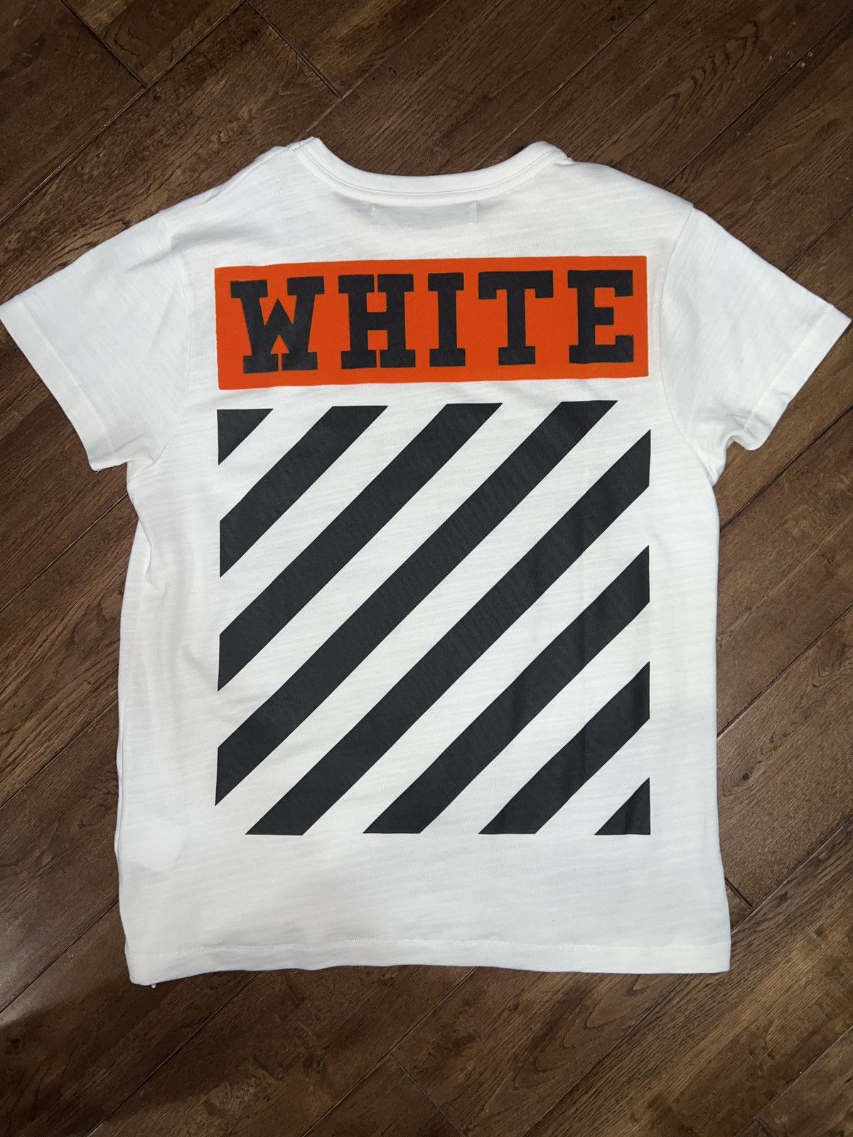 Off White Orange Velvet Box Logo T - shirt