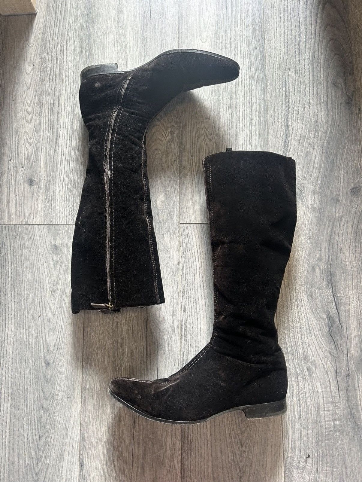 Louis Vuitton Louis Vuitton Velvet Riding Boots (extremely rare) Size US 11 / EU 44 - 1 Thumbnail