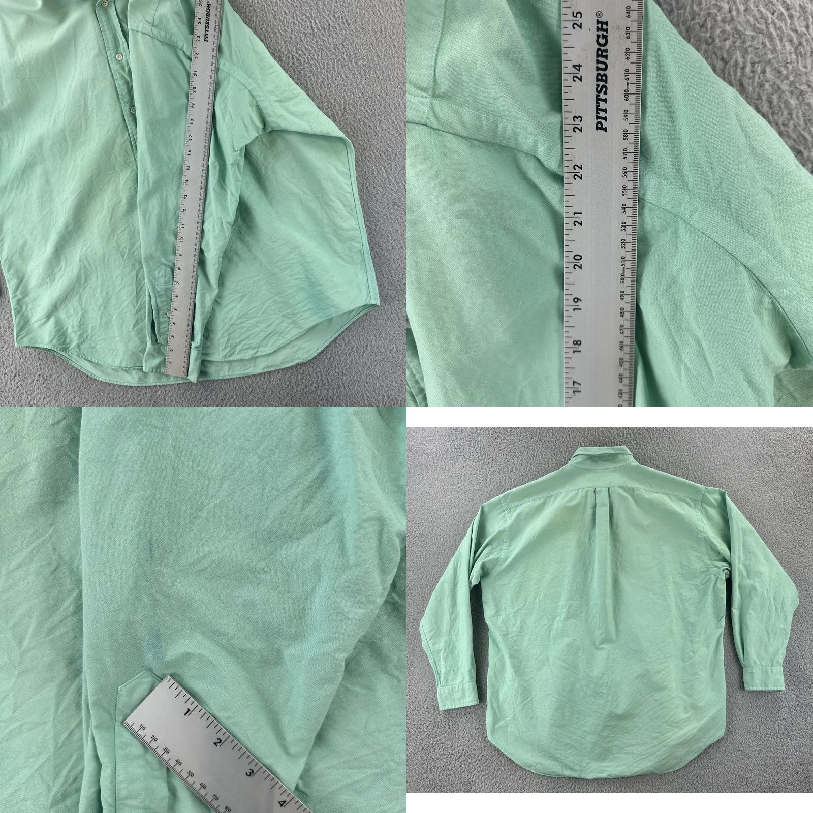 Ralph Lauren VINTAGE Ralph Lauren Men’s Large Button-Up Shirt Dyed Lime Green Thrashed Preppy Size US L / EU 52-54 / 3 - 9 Thumbnail